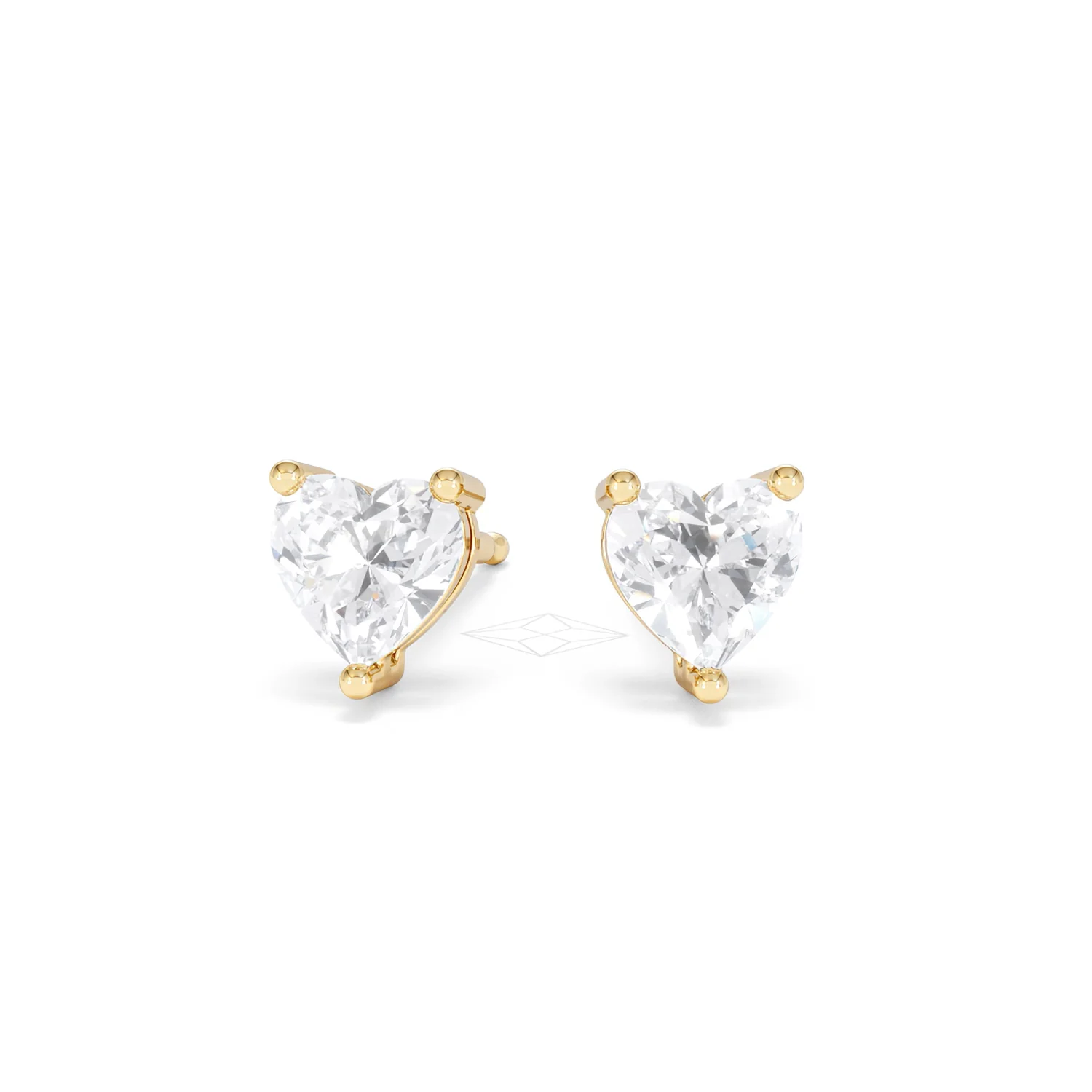Naomi Heart Cut Lab Diamond Stud Earrings 1.00ct H/SI in 9K Gold - Image 89