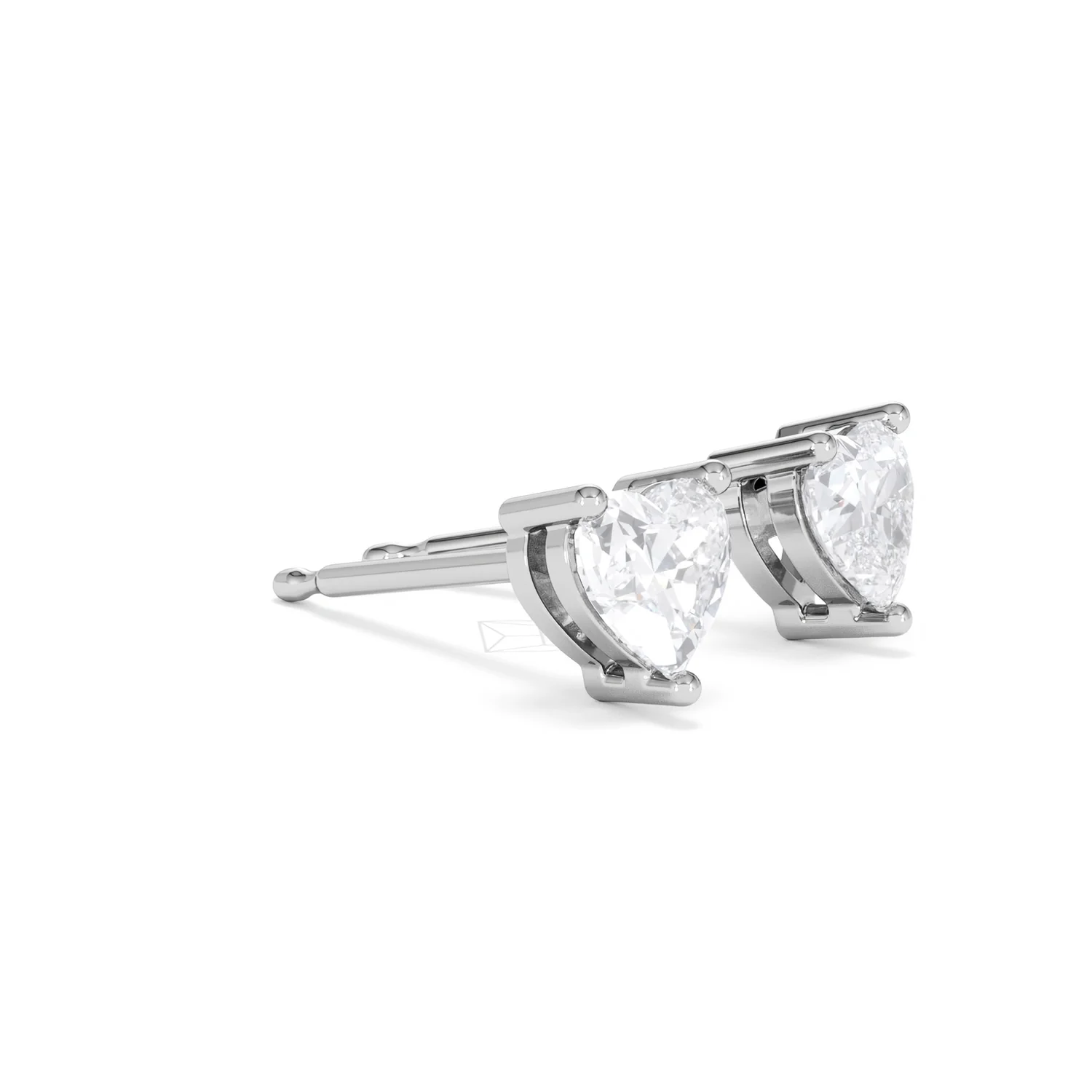 Naomi Heart Cut Lab Diamond Stud Earrings 1.00ct H/SI in 9K White Gold - Image 21