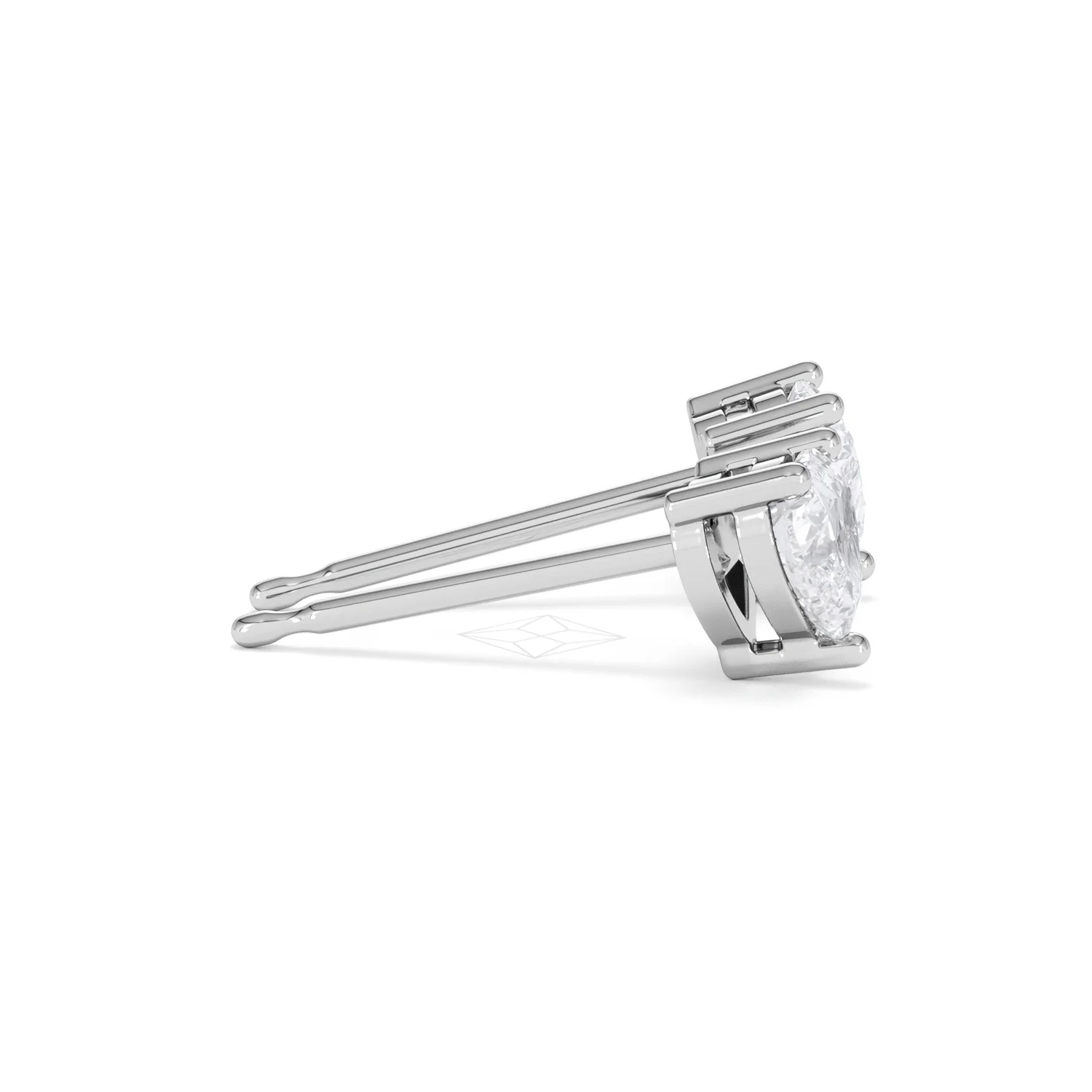 Naomi Heart Cut Lab Diamond Stud Earrings 1.00ct H/SI in 9K White Gold - Image 29