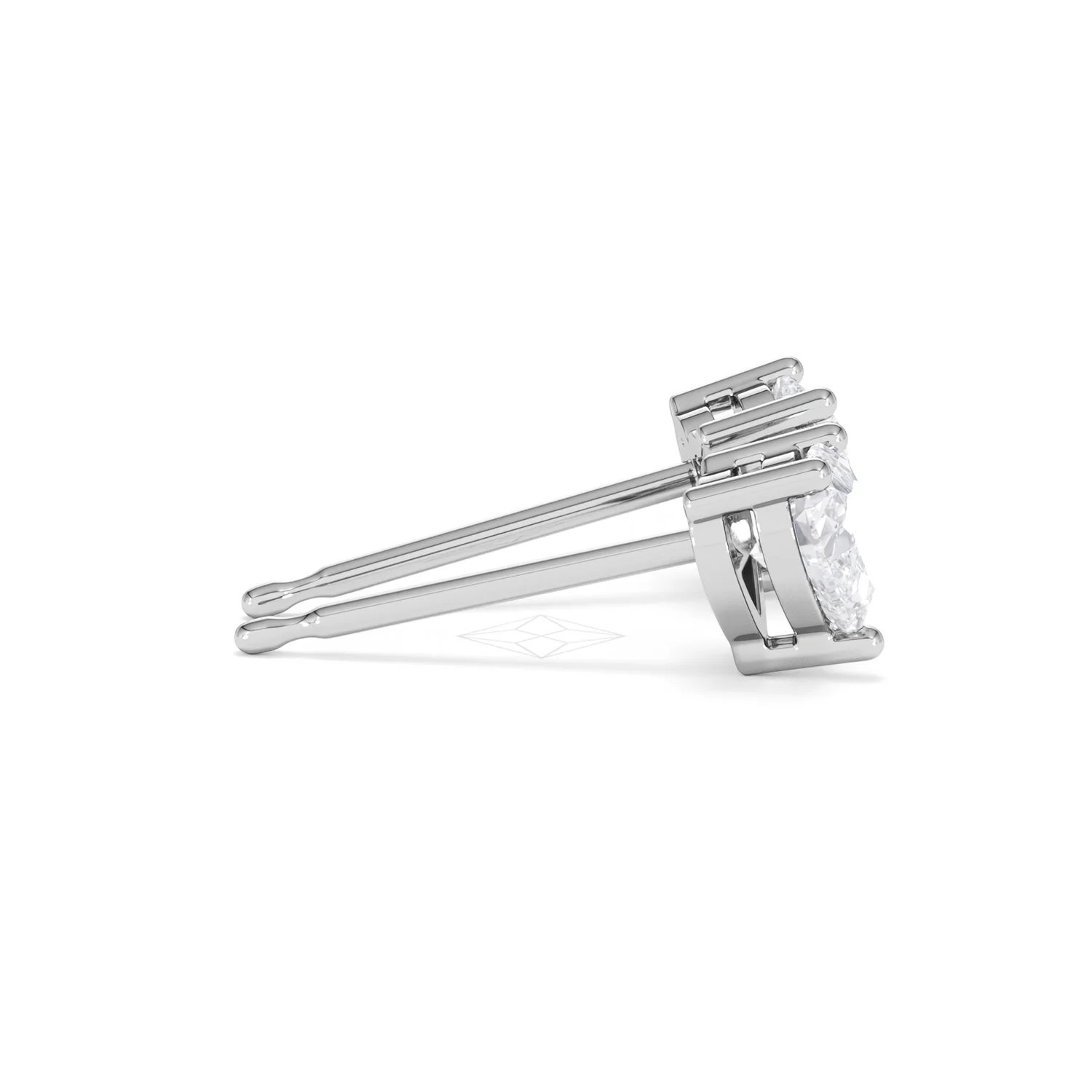 Naomi Heart Cut Lab Diamond Stud Earrings 1.00ct H/SI in 9K White Gold - Image 30
