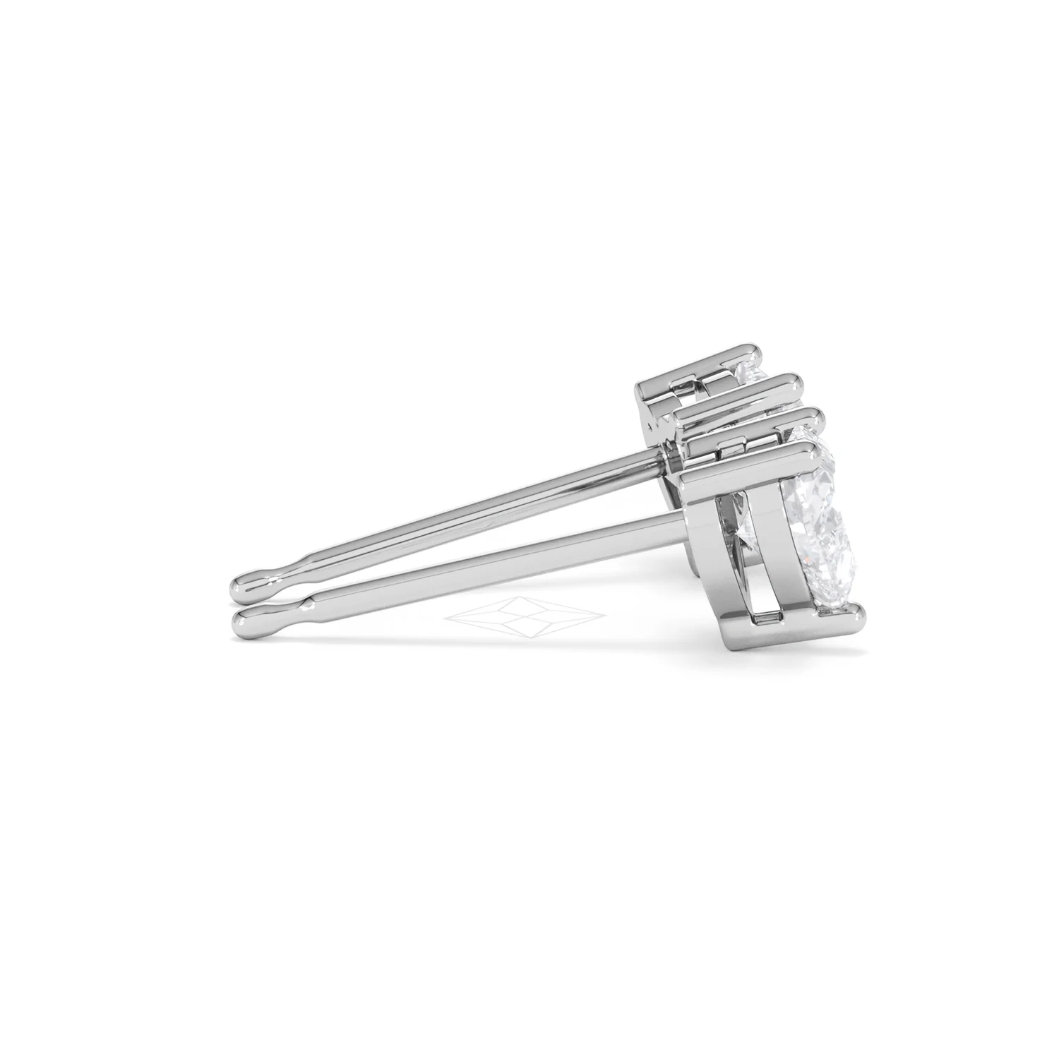 Naomi Heart Cut Lab Diamond Stud Earrings 1.00ct H/SI in 9K White Gold - Image 31