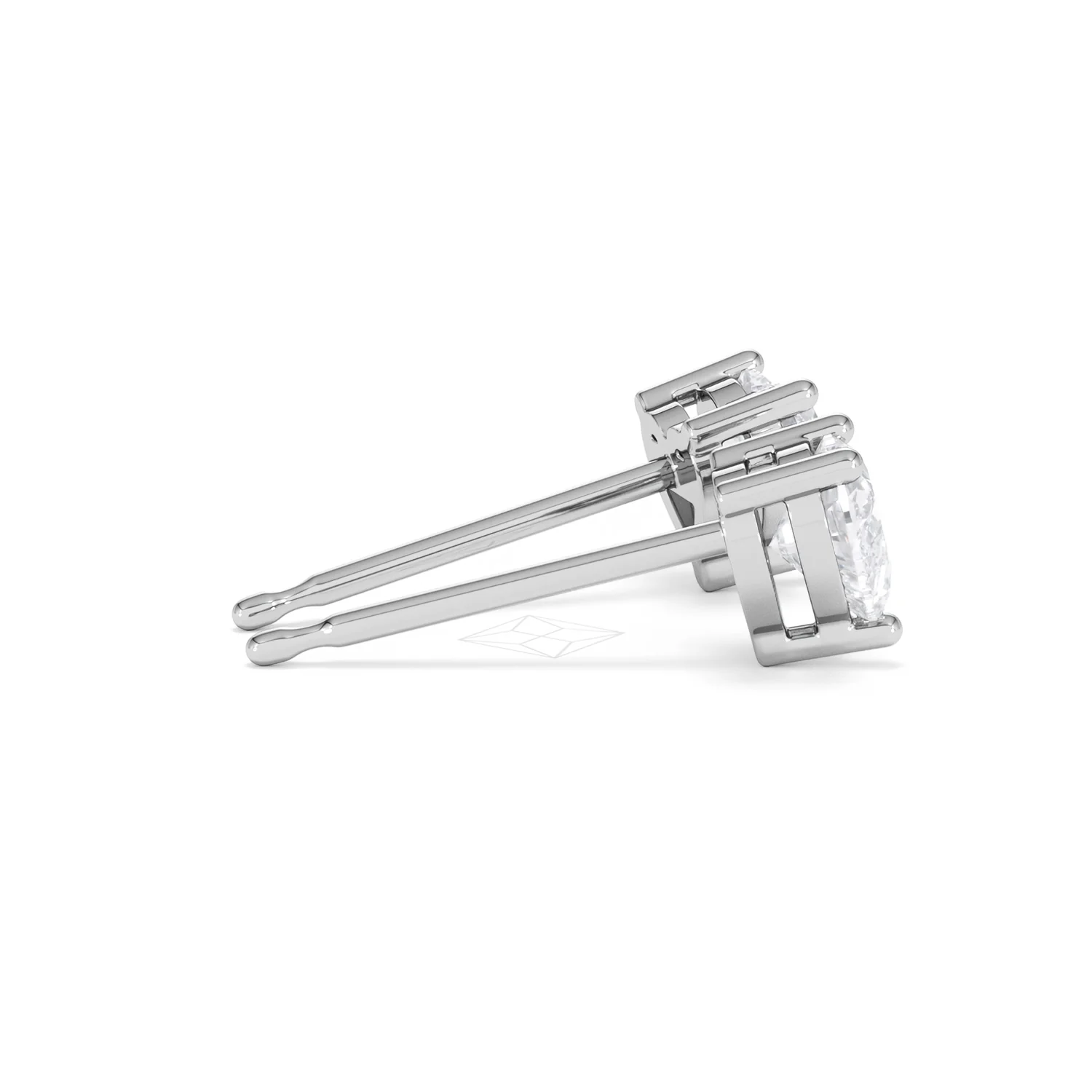 Naomi Heart Cut Lab Diamond Stud Earrings 1.00ct H/SI in 9K White Gold - Image 32