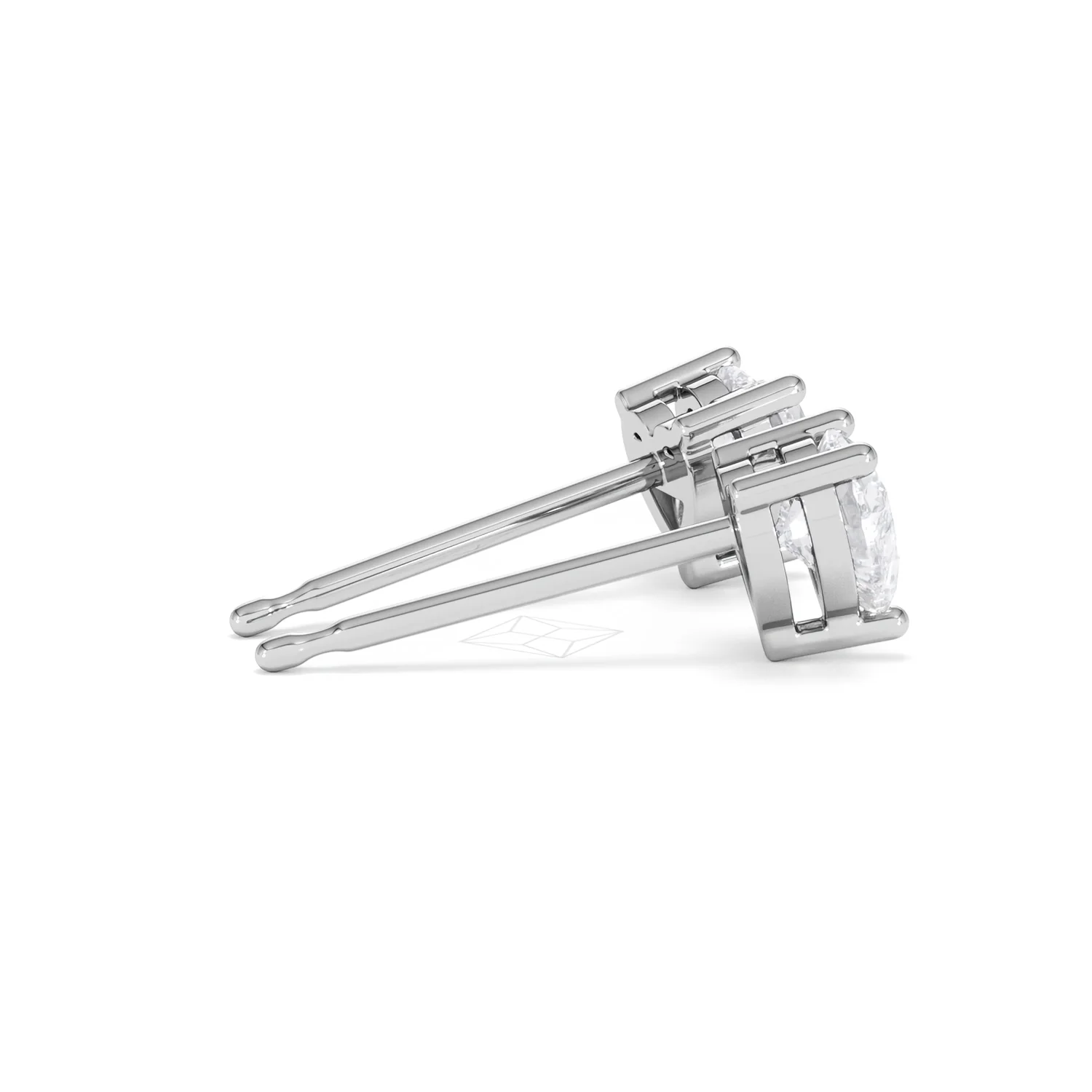 Naomi Heart Cut Lab Diamond Stud Earrings 1.00ct H/SI in 9K White Gold - Image 33
