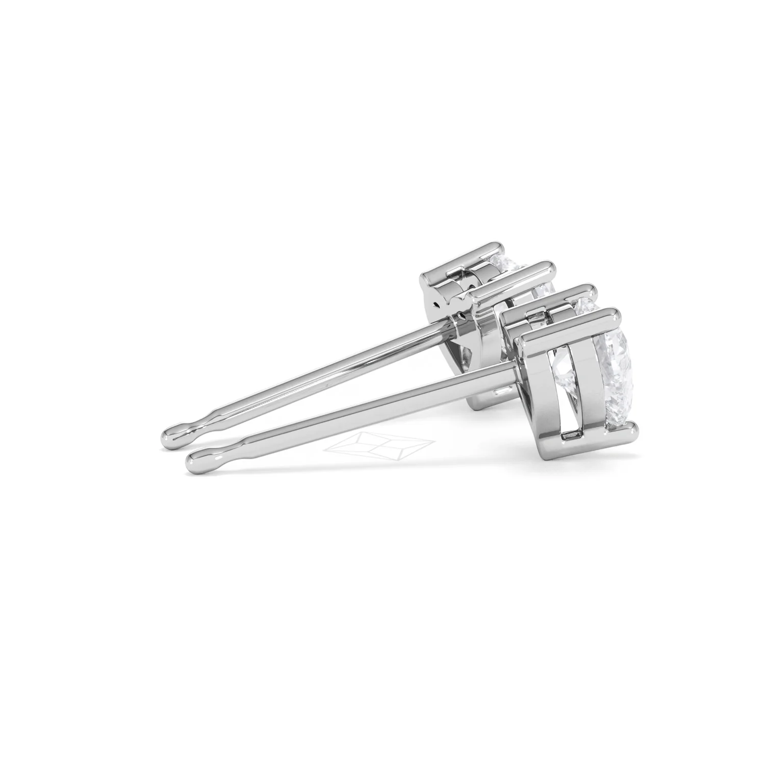 Naomi Heart Cut Lab Diamond Stud Earrings 1.00ct H/SI in 9K White Gold - Image 34