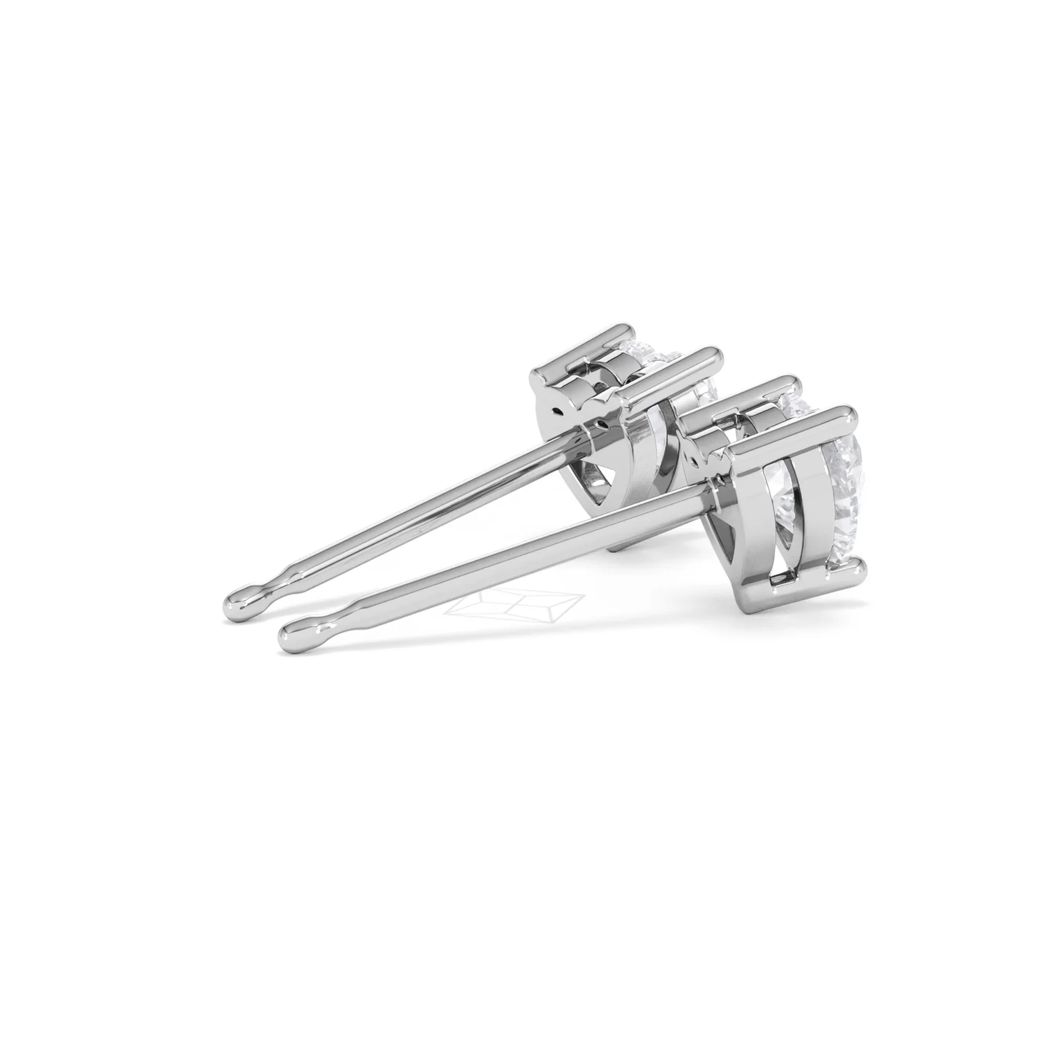 Naomi Heart Cut Lab Diamond Stud Earrings 1.00ct H/SI in 9K White Gold - Image 36
