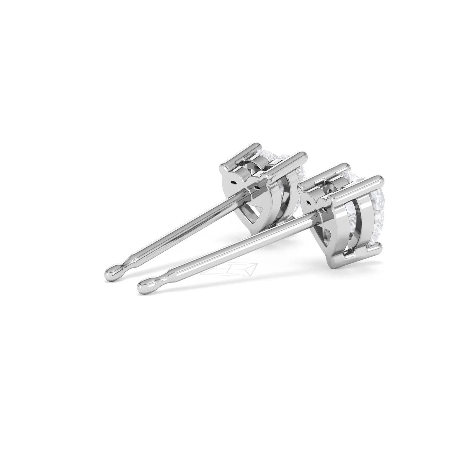 Naomi Heart Cut Lab Diamond Stud Earrings 1.00ct H/SI in 9K White Gold - Image 38