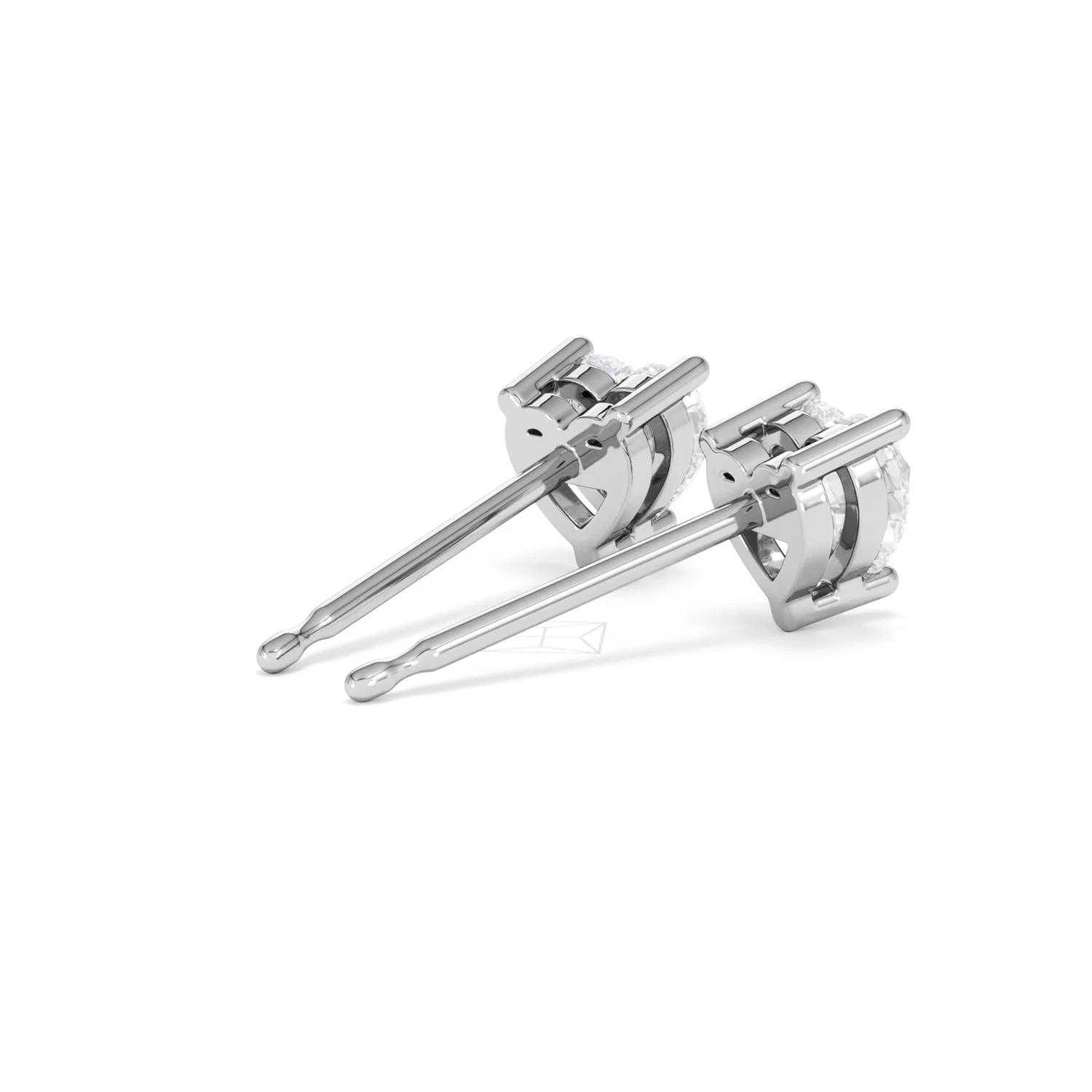 Naomi Heart Cut Lab Diamond Stud Earrings 1.00ct H/SI in 9K White Gold - Image 39