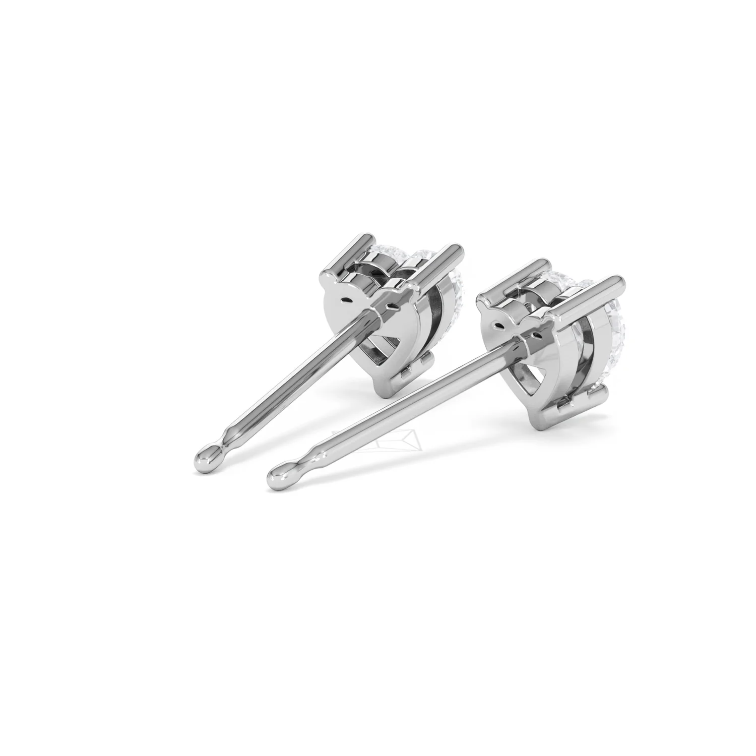 Naomi Heart Cut Lab Diamond Stud Earrings 1.00ct H/SI in 9K White Gold - Image 41