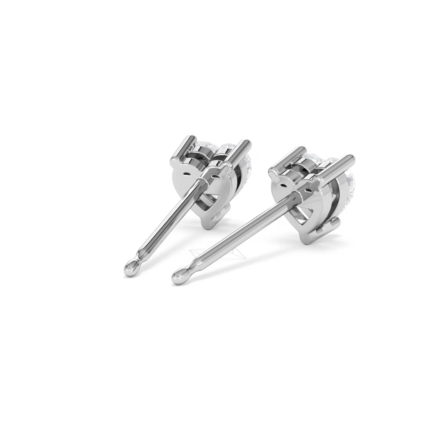 Naomi Heart Cut Lab Diamond Stud Earrings 1.00ct H/SI in 9K White Gold - Image 43