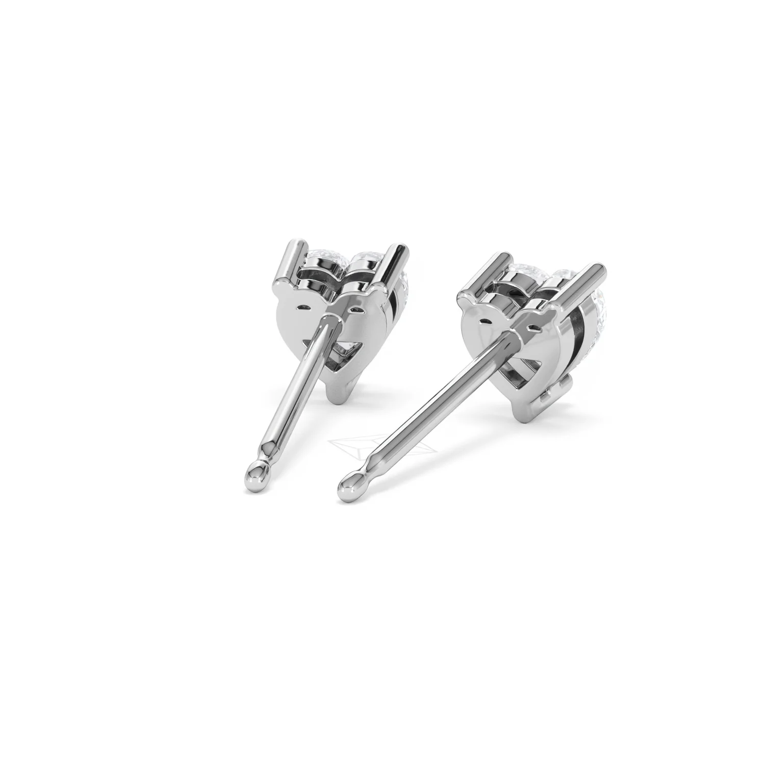 Naomi Heart Cut Lab Diamond Stud Earrings 1.00ct H/SI in 9K White Gold - Image 45