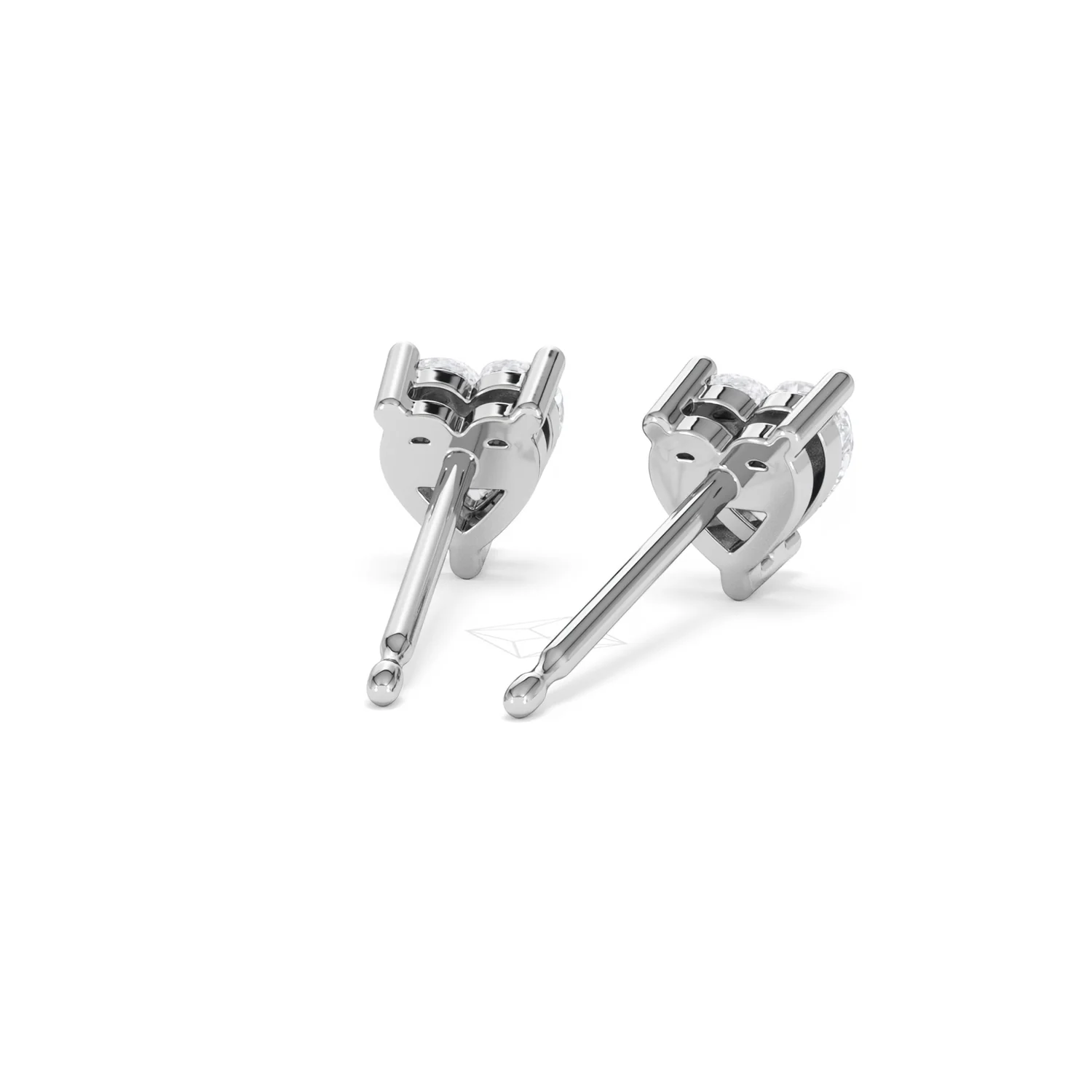 Naomi Heart Cut Lab Diamond Stud Earrings 1.00ct H/SI in 9K White Gold - Image 46