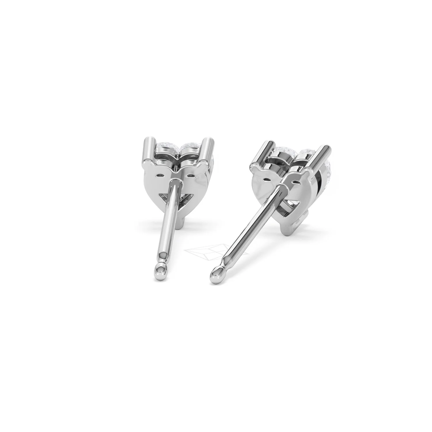 Naomi Heart Cut Lab Diamond Stud Earrings 1.00ct H/SI in 9K White Gold - Image 47