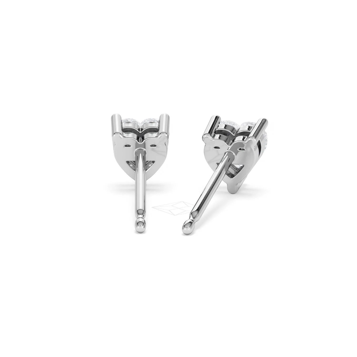 Naomi Heart Cut Lab Diamond Stud Earrings 1.00ct H/SI in 9K White Gold - Image 48