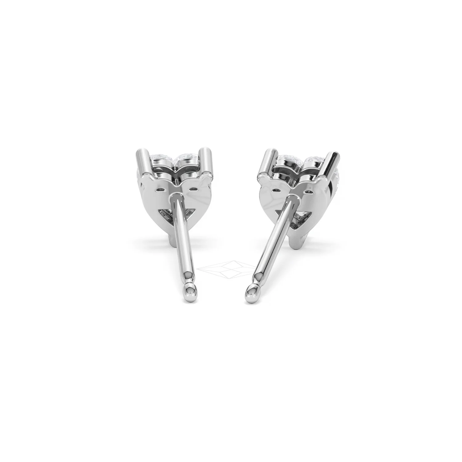 Naomi Heart Cut Lab Diamond Stud Earrings 1.00ct H/SI in 9K White Gold - Image 49