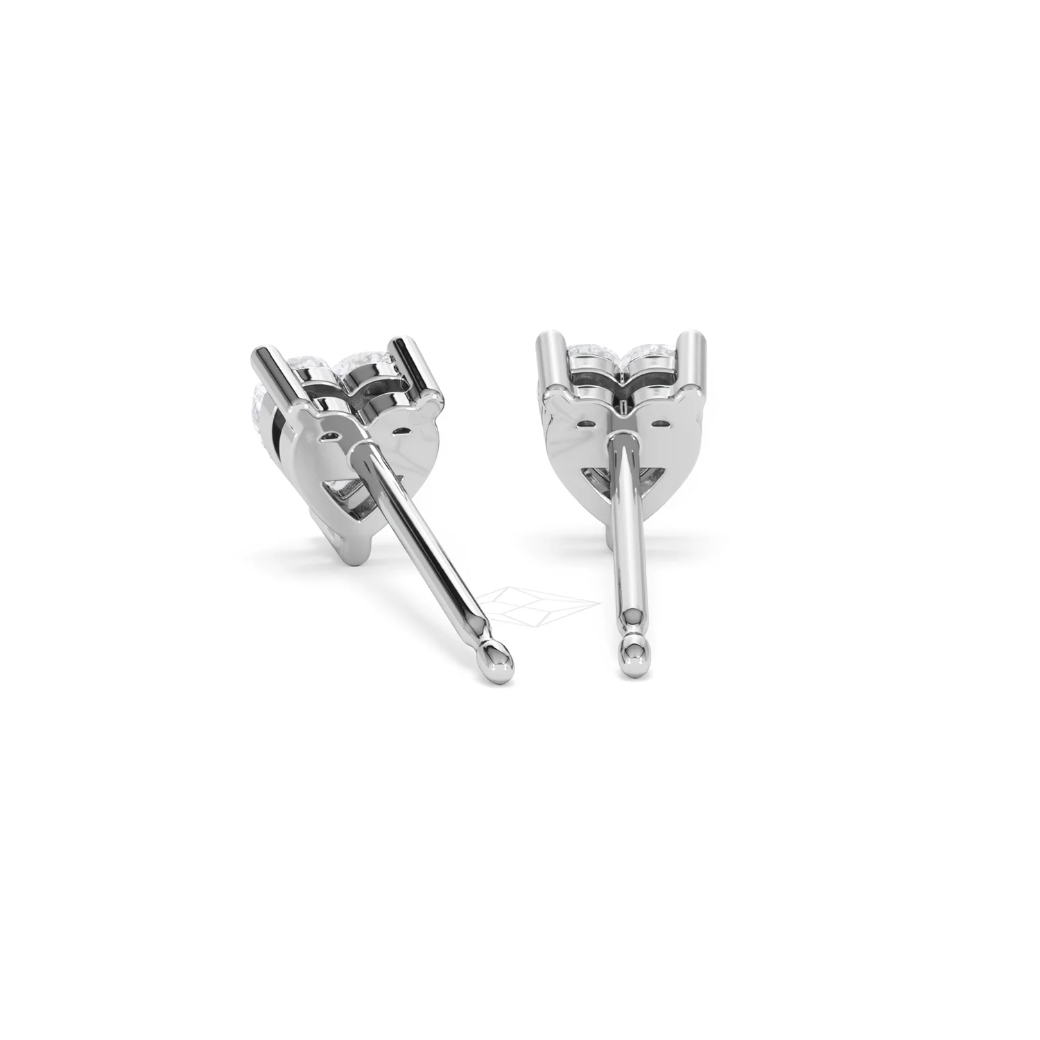 Naomi Heart Cut Lab Diamond Stud Earrings 1.00ct H/SI in 9K White Gold - Image 52