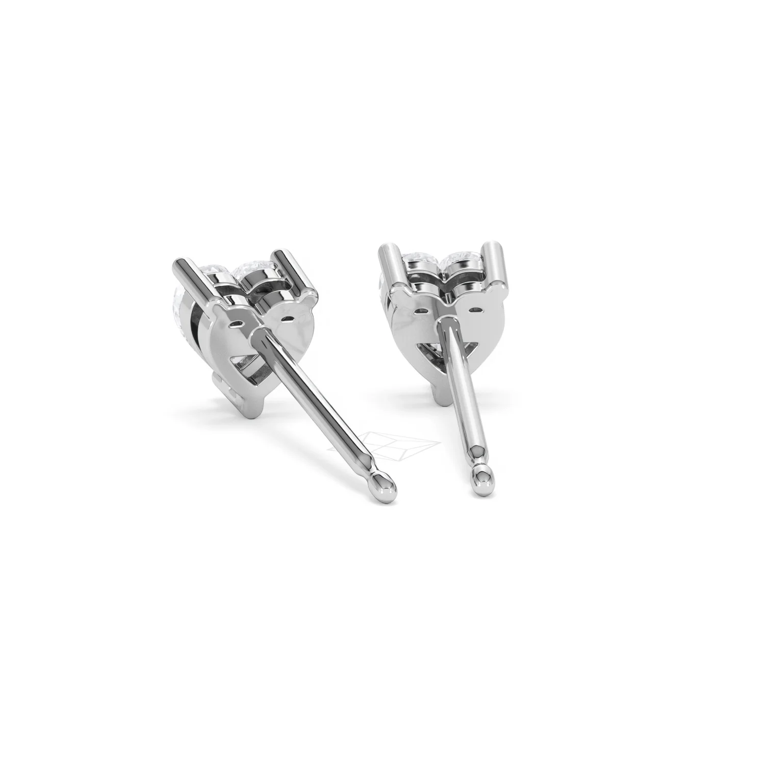 Naomi Heart Cut Lab Diamond Stud Earrings 1.00ct H/SI in 9K White Gold - Image 53