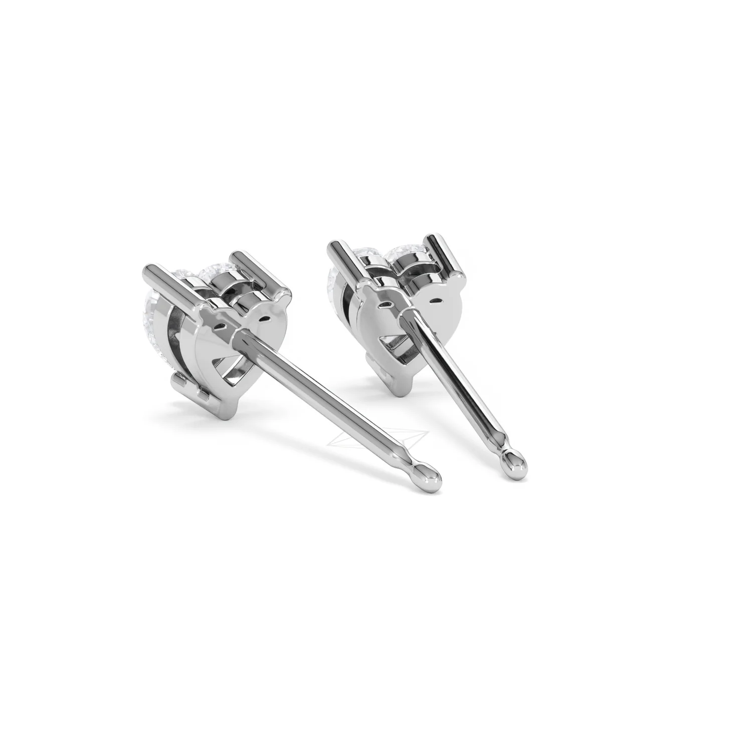 Naomi Heart Cut Lab Diamond Stud Earrings 1.00ct H/SI in 9K White Gold - Image 56