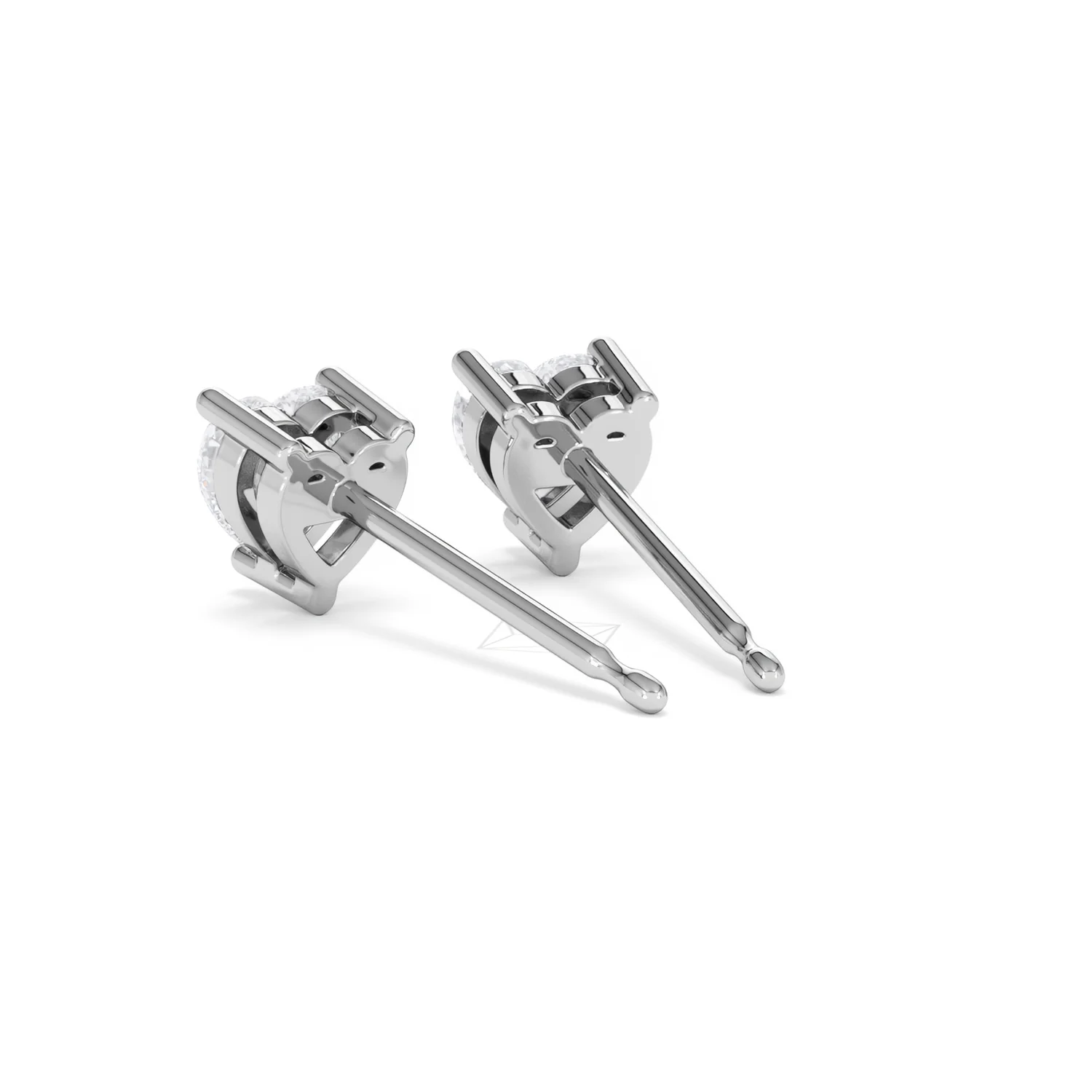 Naomi Heart Cut Lab Diamond Stud Earrings 1.00ct H/SI in 9K White Gold - Image 57