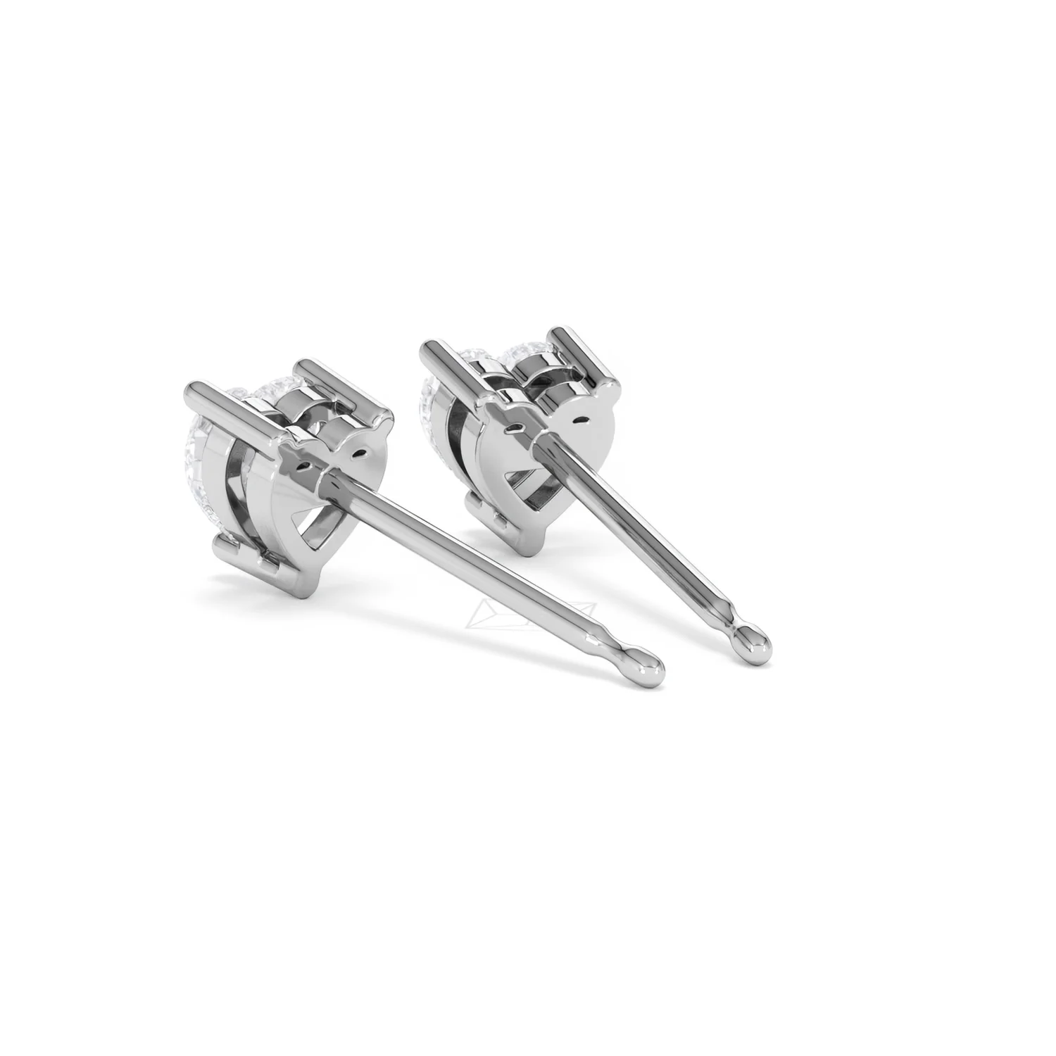 Naomi Heart Cut Lab Diamond Stud Earrings 1.00ct H/SI in 9K White Gold - Image 58