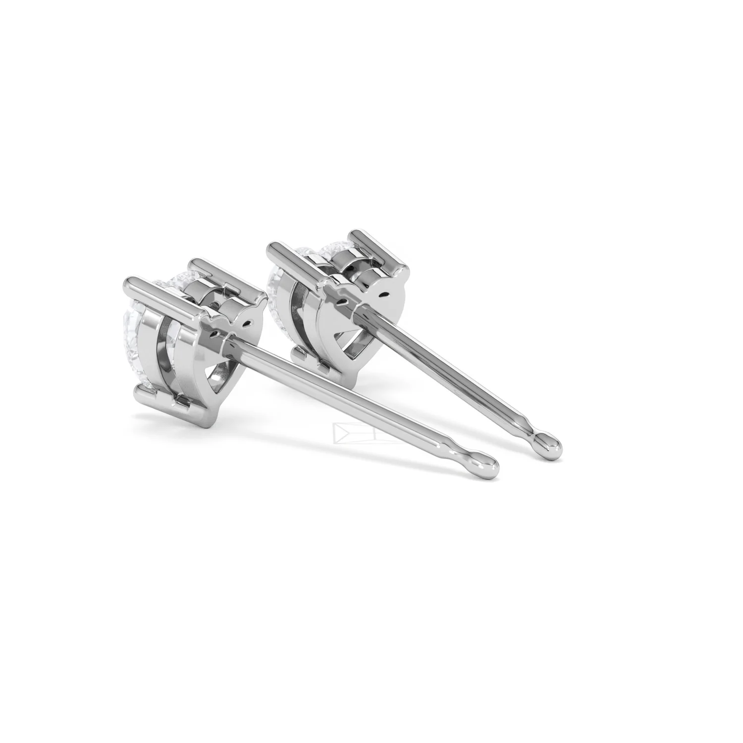 Naomi Heart Cut Lab Diamond Stud Earrings 1.00ct H/SI in 9K White Gold - Image 60
