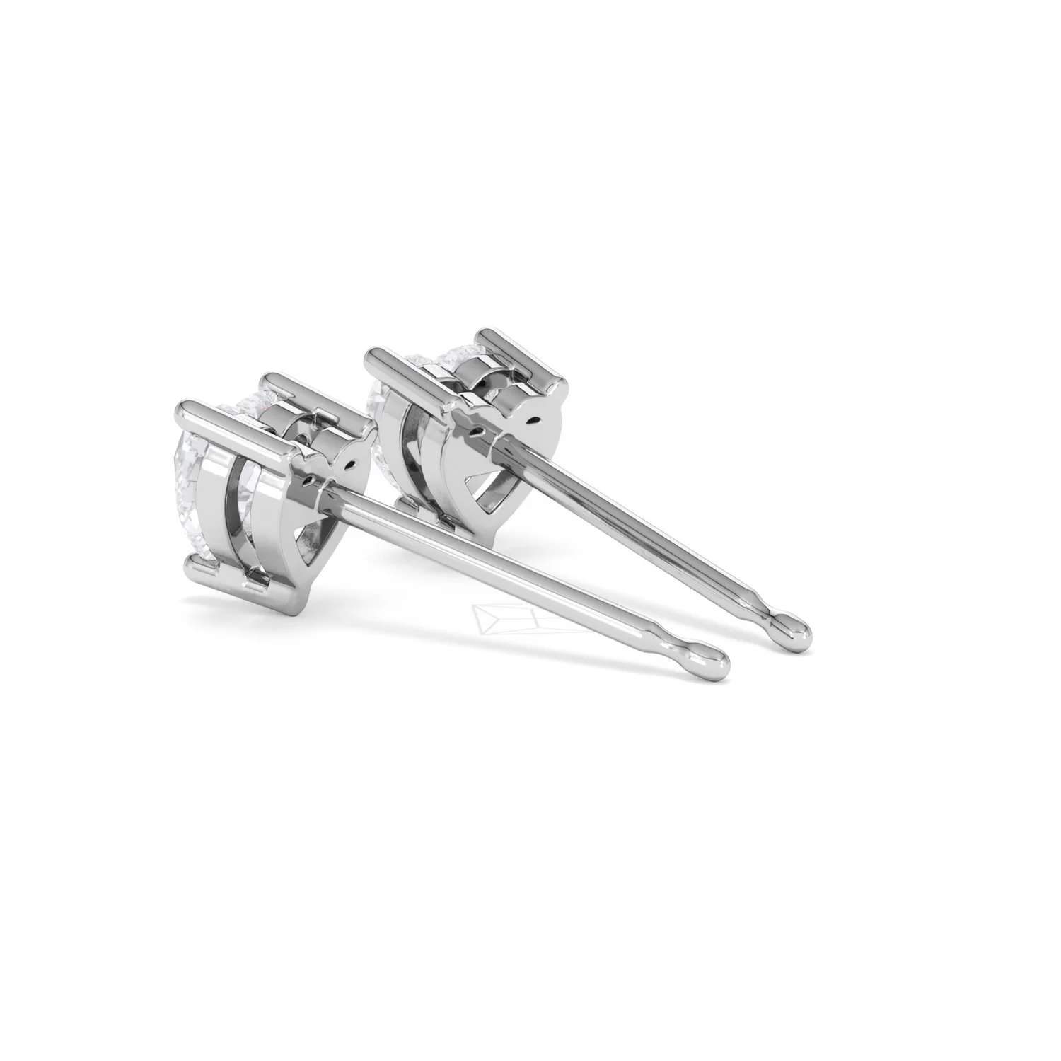 Naomi Heart Cut Lab Diamond Stud Earrings 1.00ct H/SI in 9K White Gold - Image 61