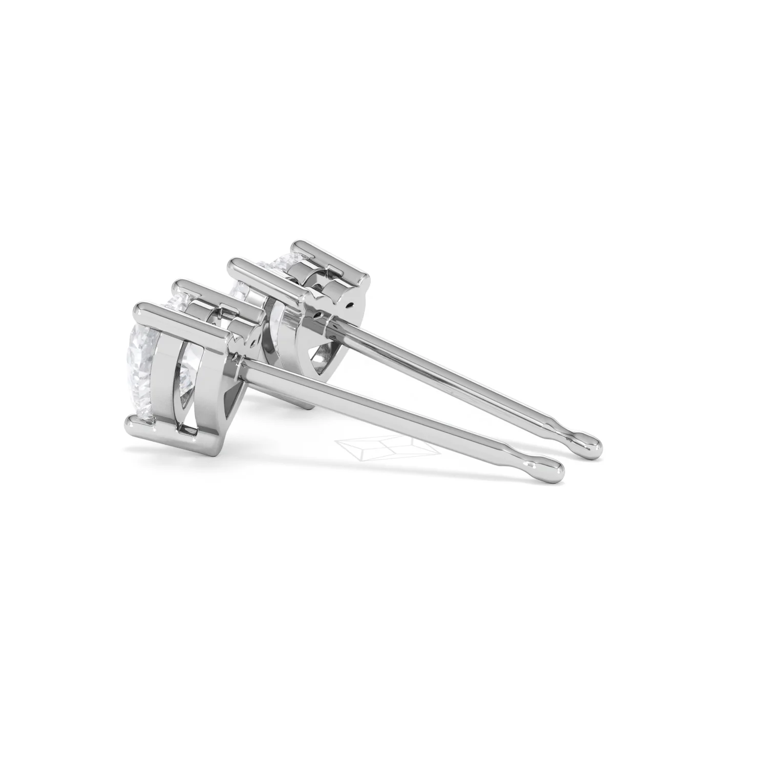 Naomi Heart Cut Lab Diamond Stud Earrings 1.00ct H/SI in 9K White Gold - Image 64