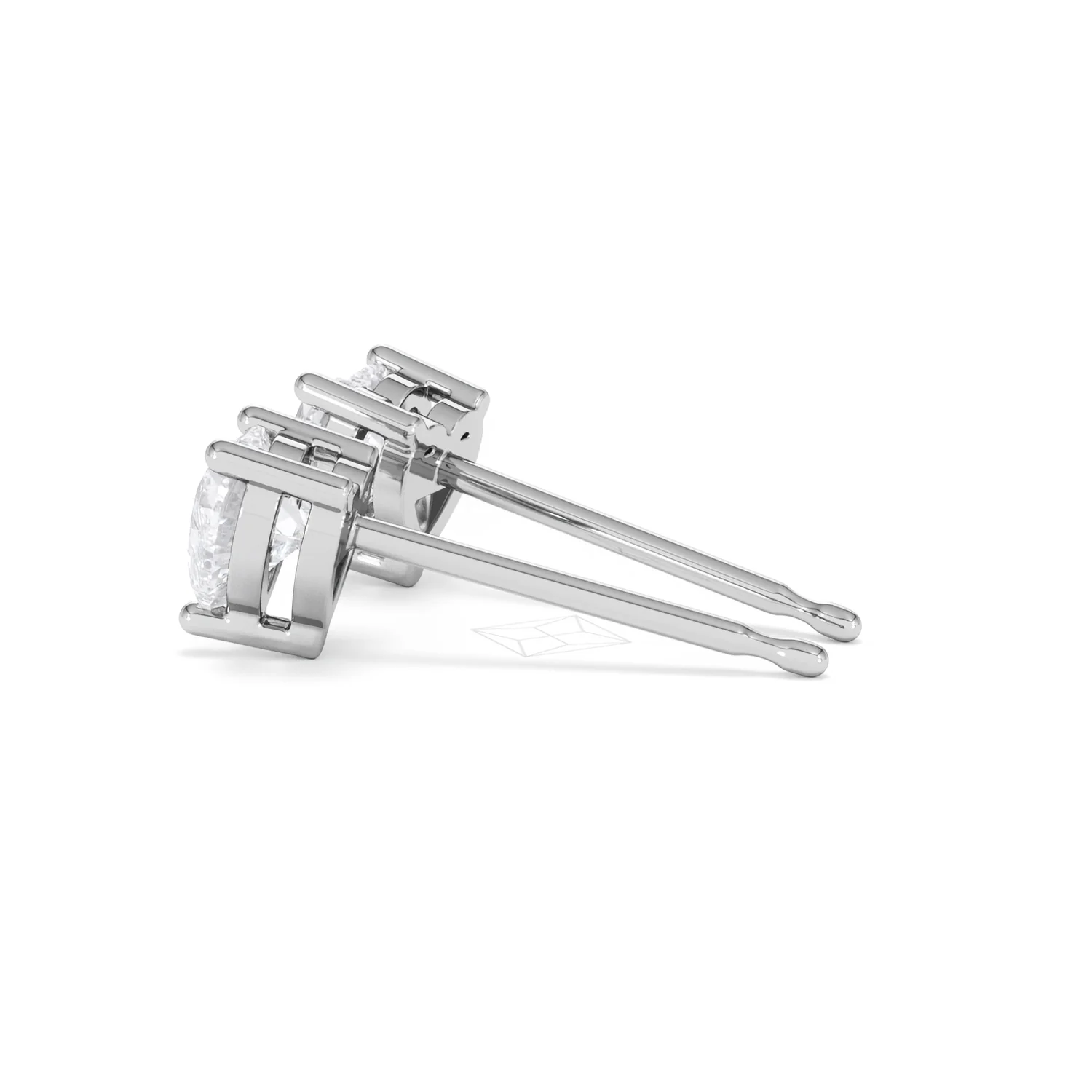 Naomi Heart Cut Lab Diamond Stud Earrings 1.00ct H/SI in 9K White Gold - Image 66