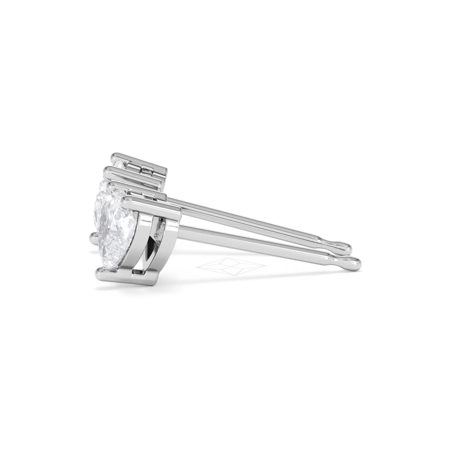 Naomi Heart Cut Lab Diamond Stud Earrings 1.00ct H/SI in 9K White Gold - Image 71