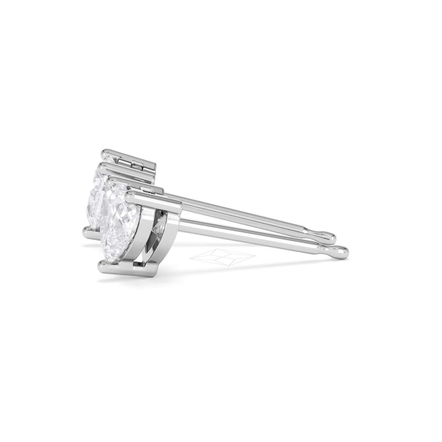 Naomi Heart Cut Lab Diamond Stud Earrings 1.00ct H/SI in 9K White Gold - Image 72