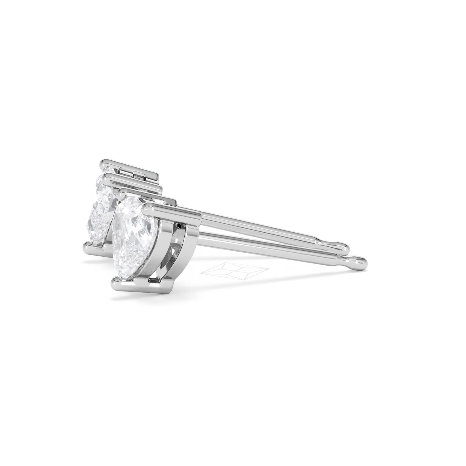 Naomi Heart Cut Lab Diamond Stud Earrings 1.00ct H/SI in 9K White Gold - Image 73