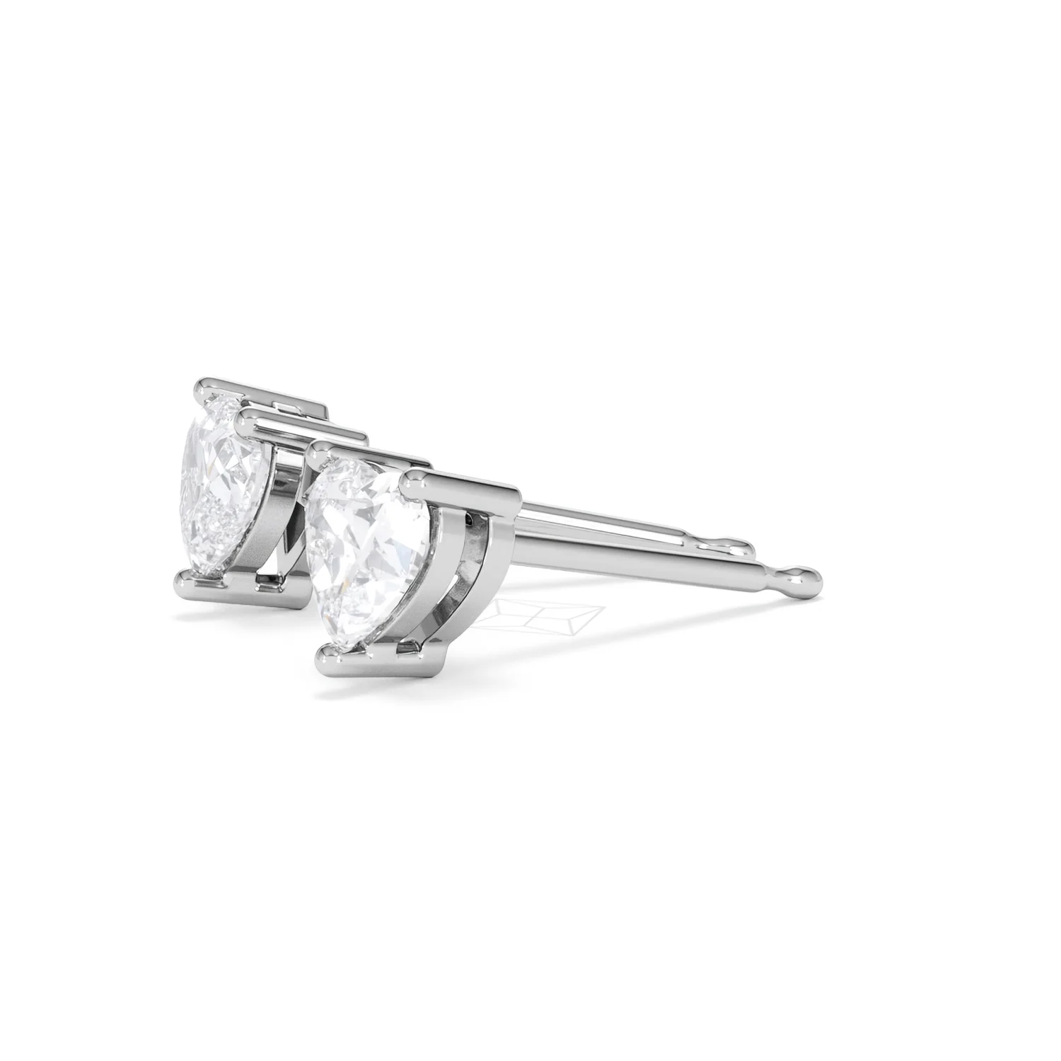 Naomi Heart Cut Lab Diamond Stud Earrings 1.00ct H/SI in 9K White Gold - Image 76