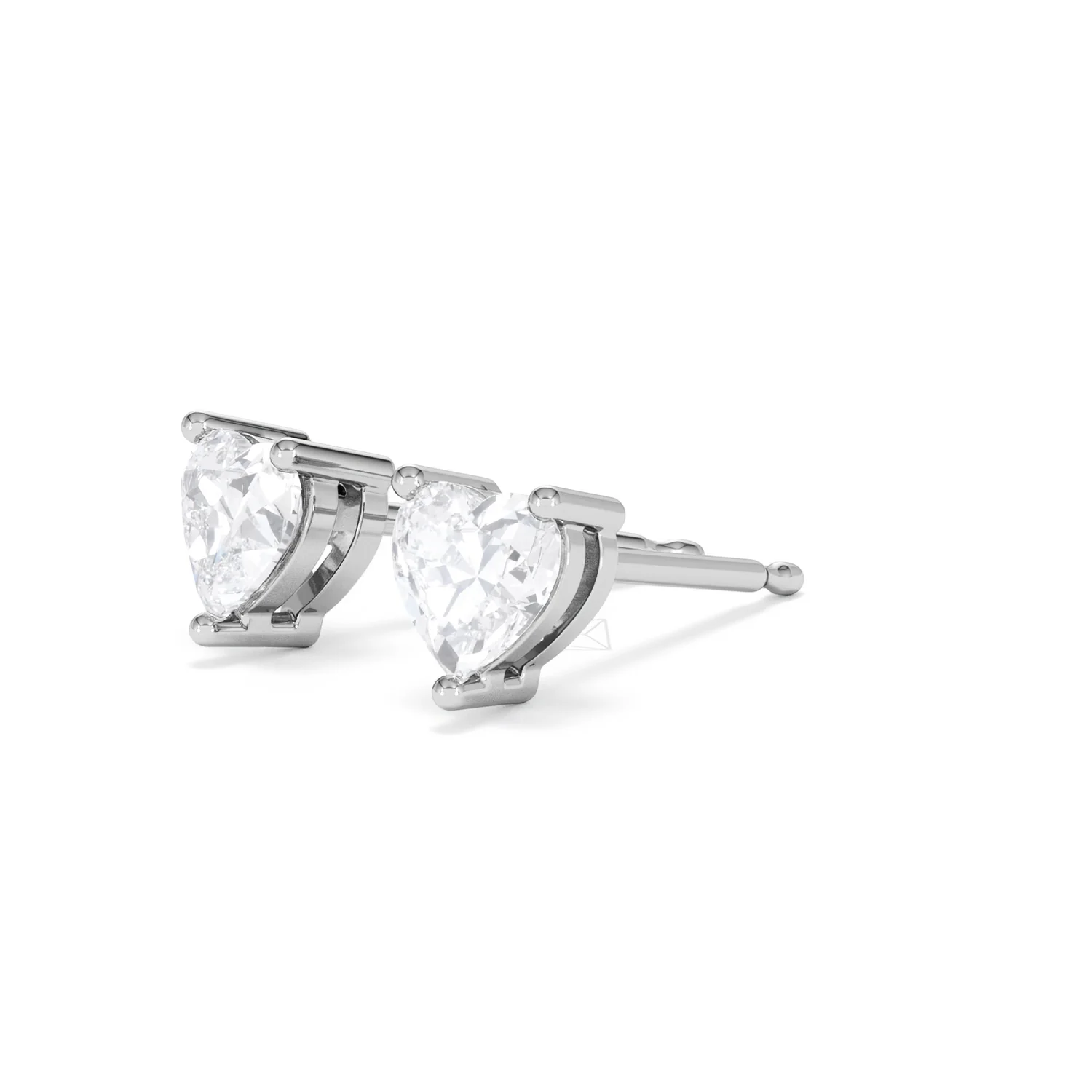Naomi Heart Cut Lab Diamond Stud Earrings 1.00ct H/SI in 9K White Gold - Image 80