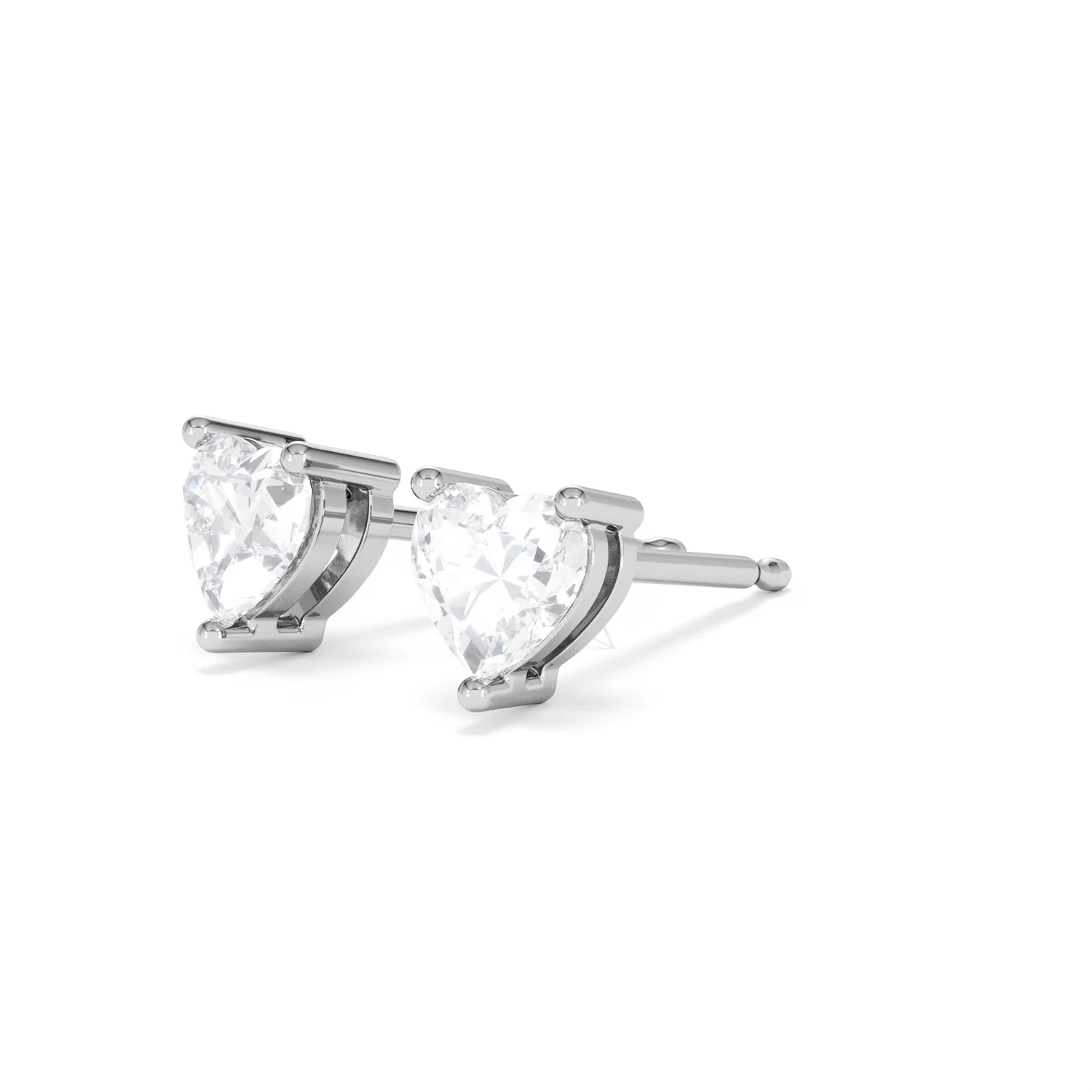 Naomi Heart Cut Lab Diamond Stud Earrings 1.00ct H/SI in 9K White Gold - Image 81
