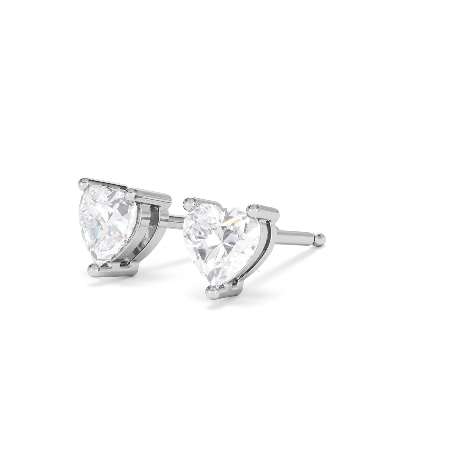 Naomi Heart Cut Lab Diamond Stud Earrings 1.00ct H/SI in 9K White Gold - Image 82