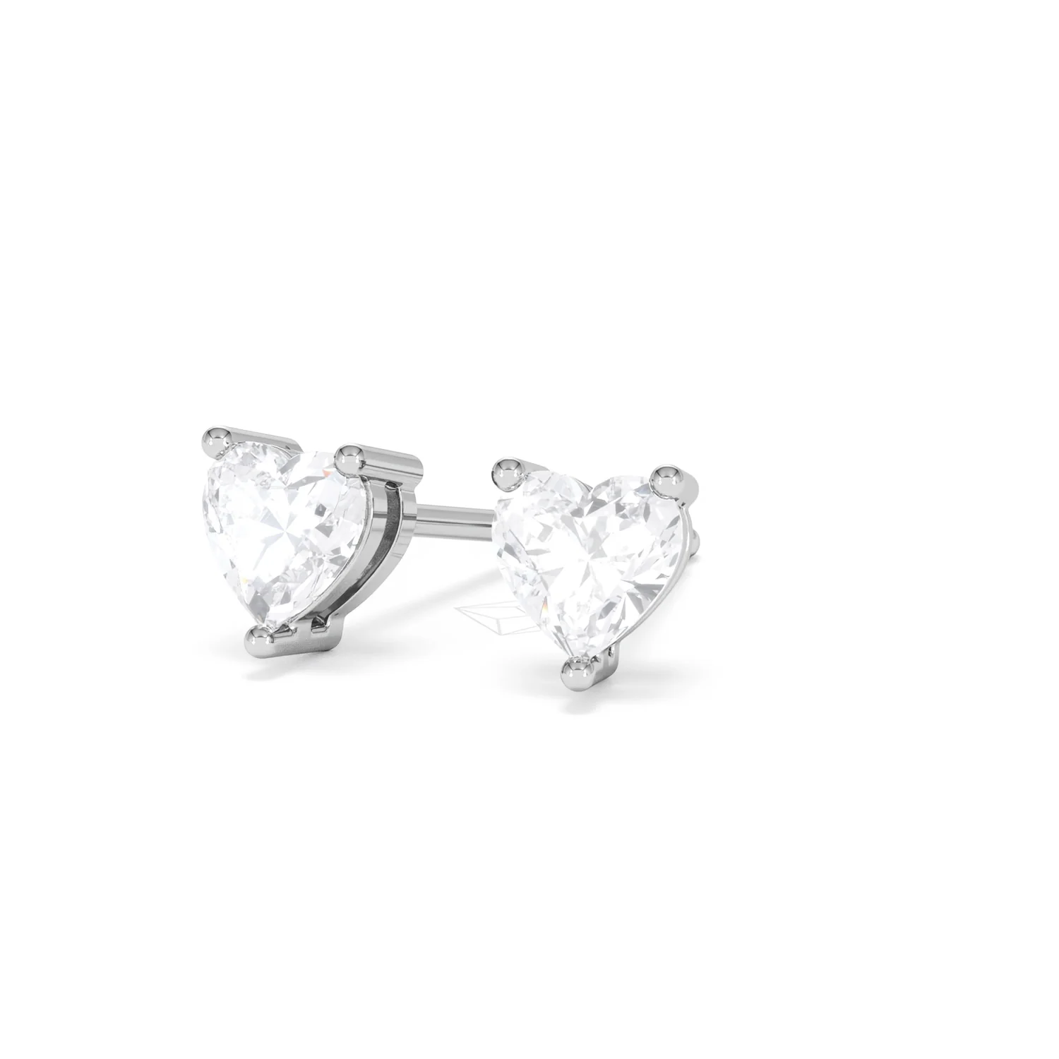 Naomi Heart Cut Lab Diamond Stud Earrings 1.00ct H/SI in 9K White Gold - Image 85