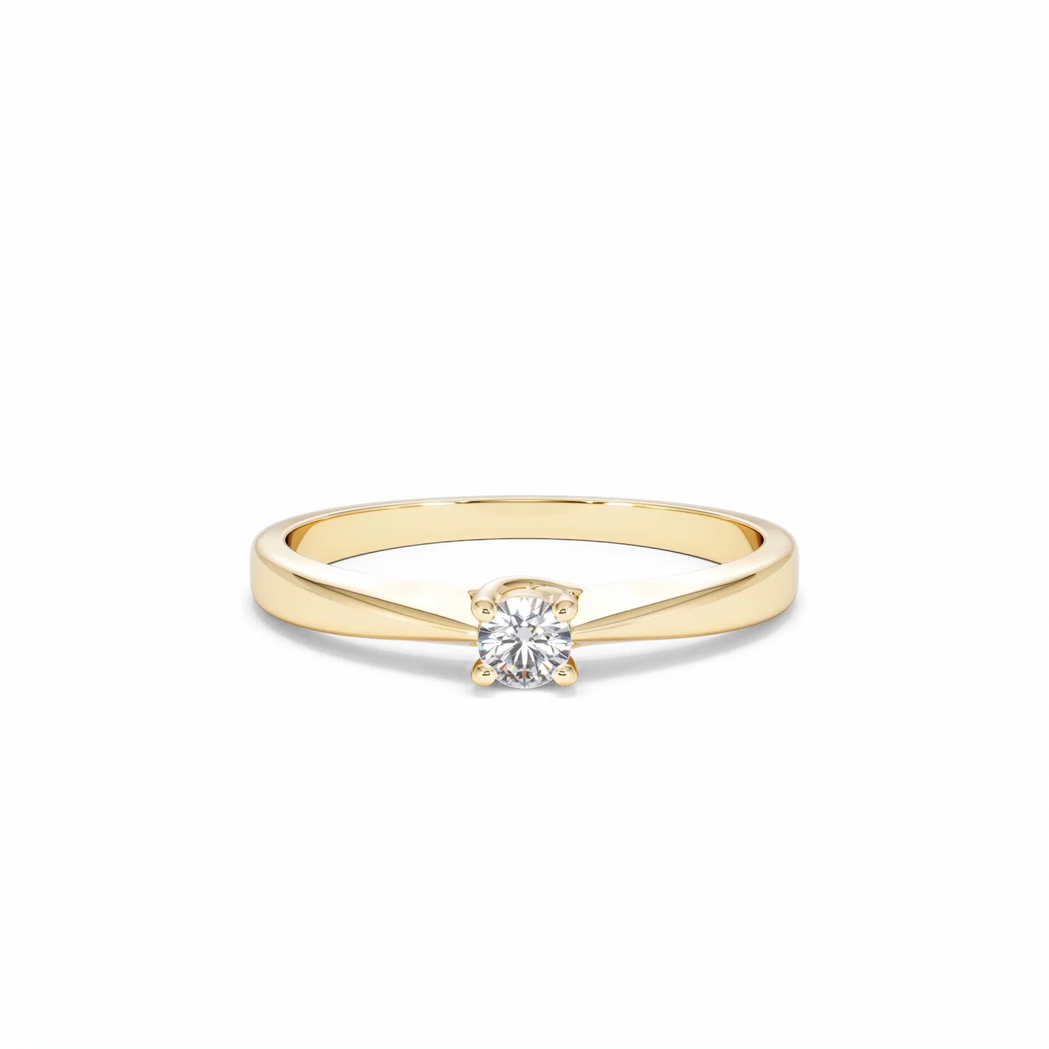 Naomi Lab Diamond Engagement Ring 0.15ct H/Si in 18K Gold Vermeil - Image 8