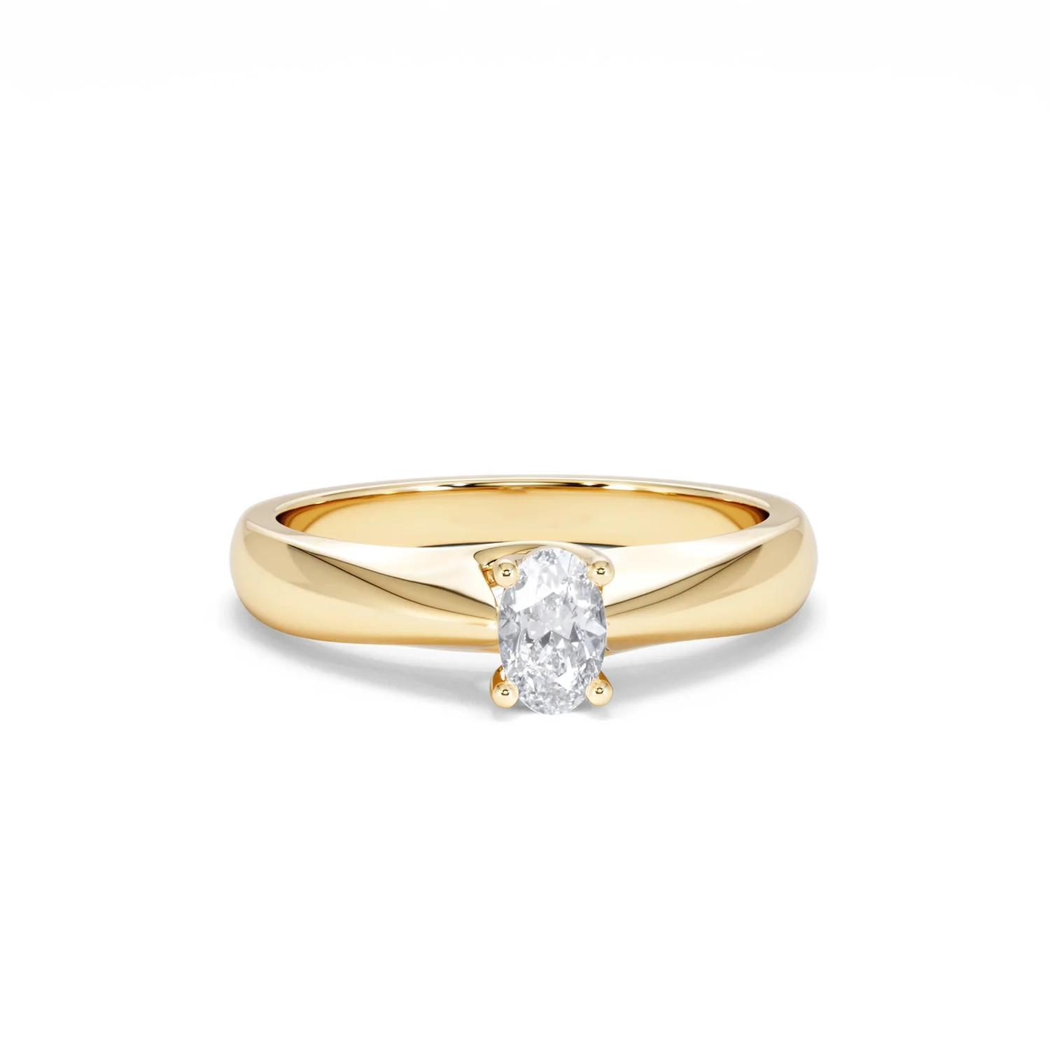 Naomi Oval Cut Lab Diamond Engagement Ring 0.33ct H/SI in 18k Gold Vermeil - Image 11