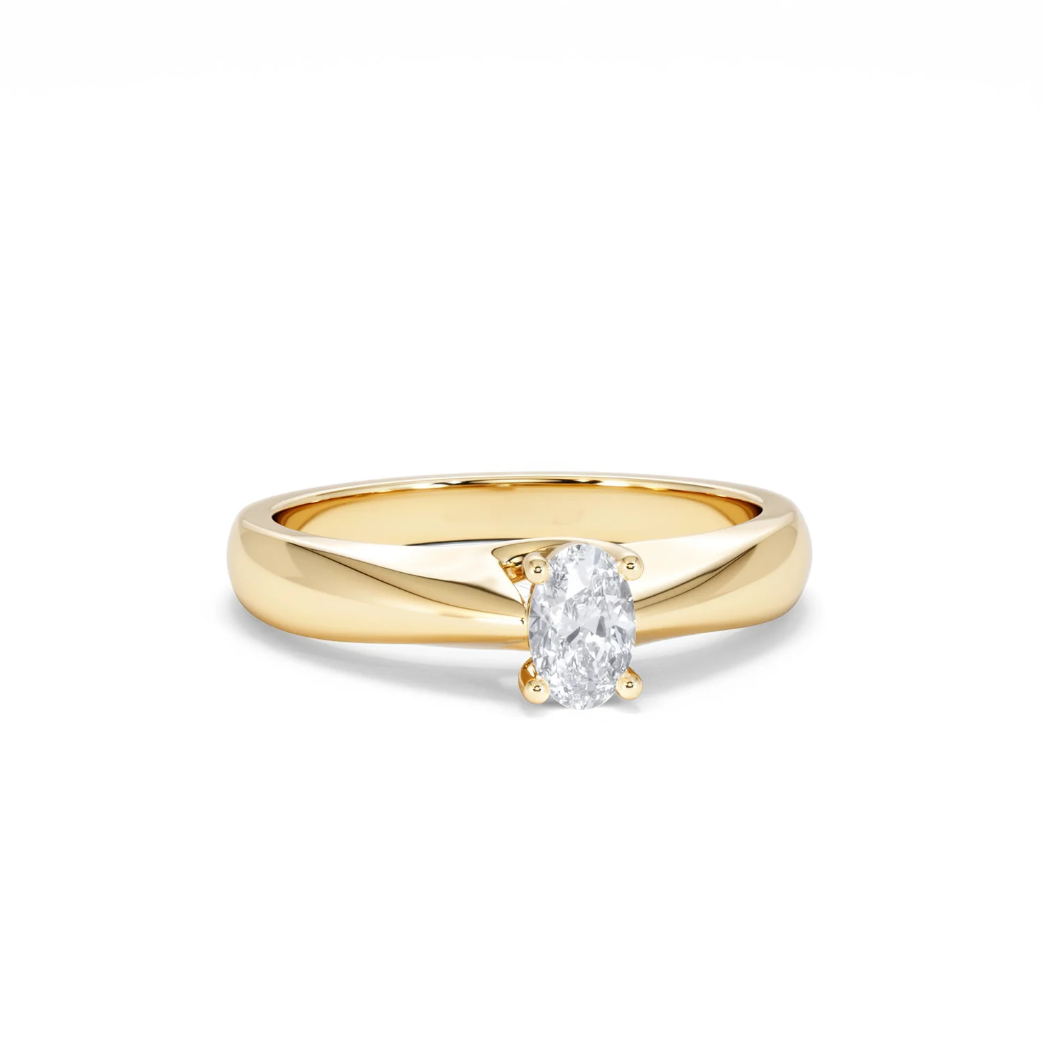 Naomi Oval Cut Lab Diamond Engagement Ring 0.33ct H/SI in 18k Gold Vermeil - Image 12