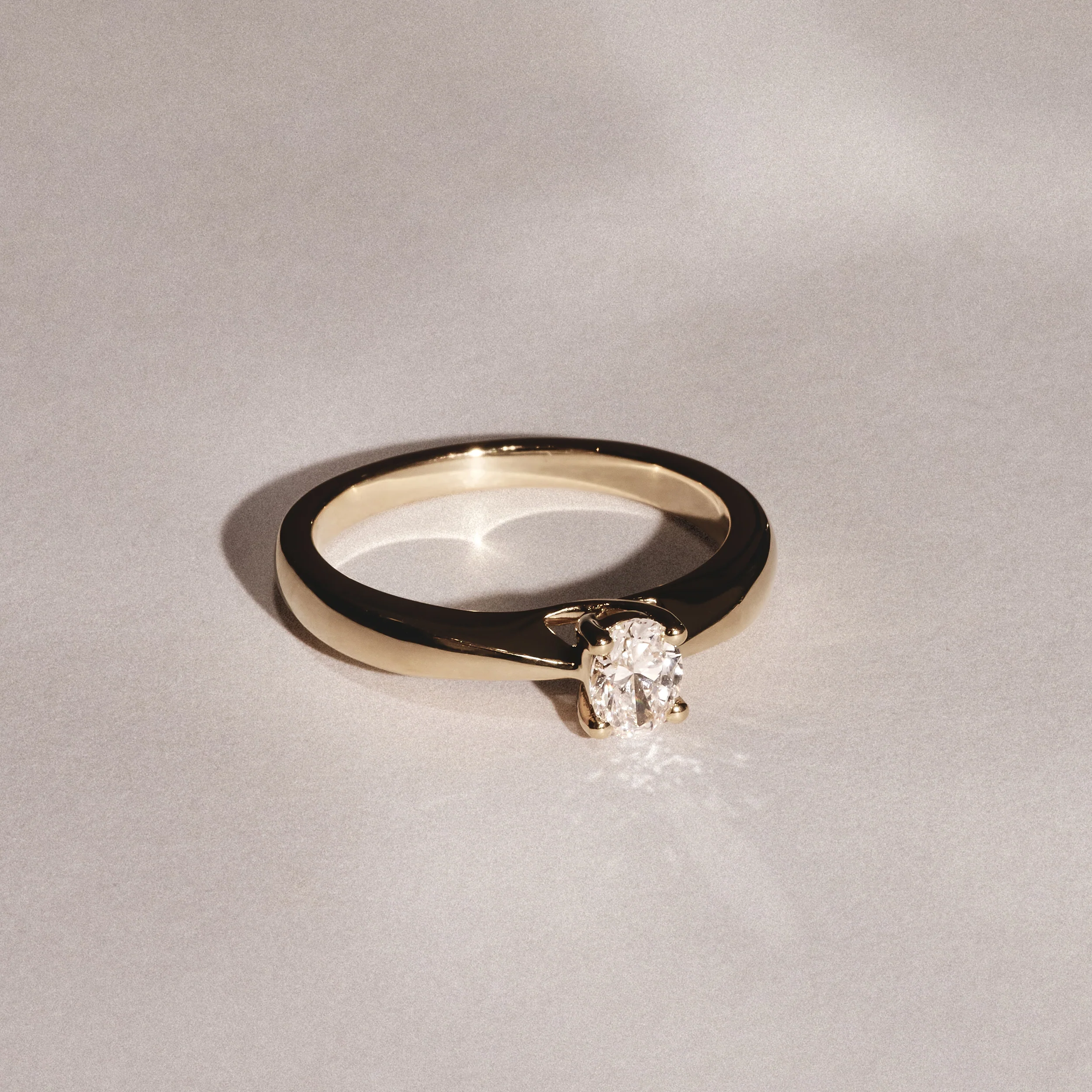 Naomi Oval Cut Lab Diamond Engagement Ring 0.33ct H/SI in 18k Gold Vermeil - Image 6