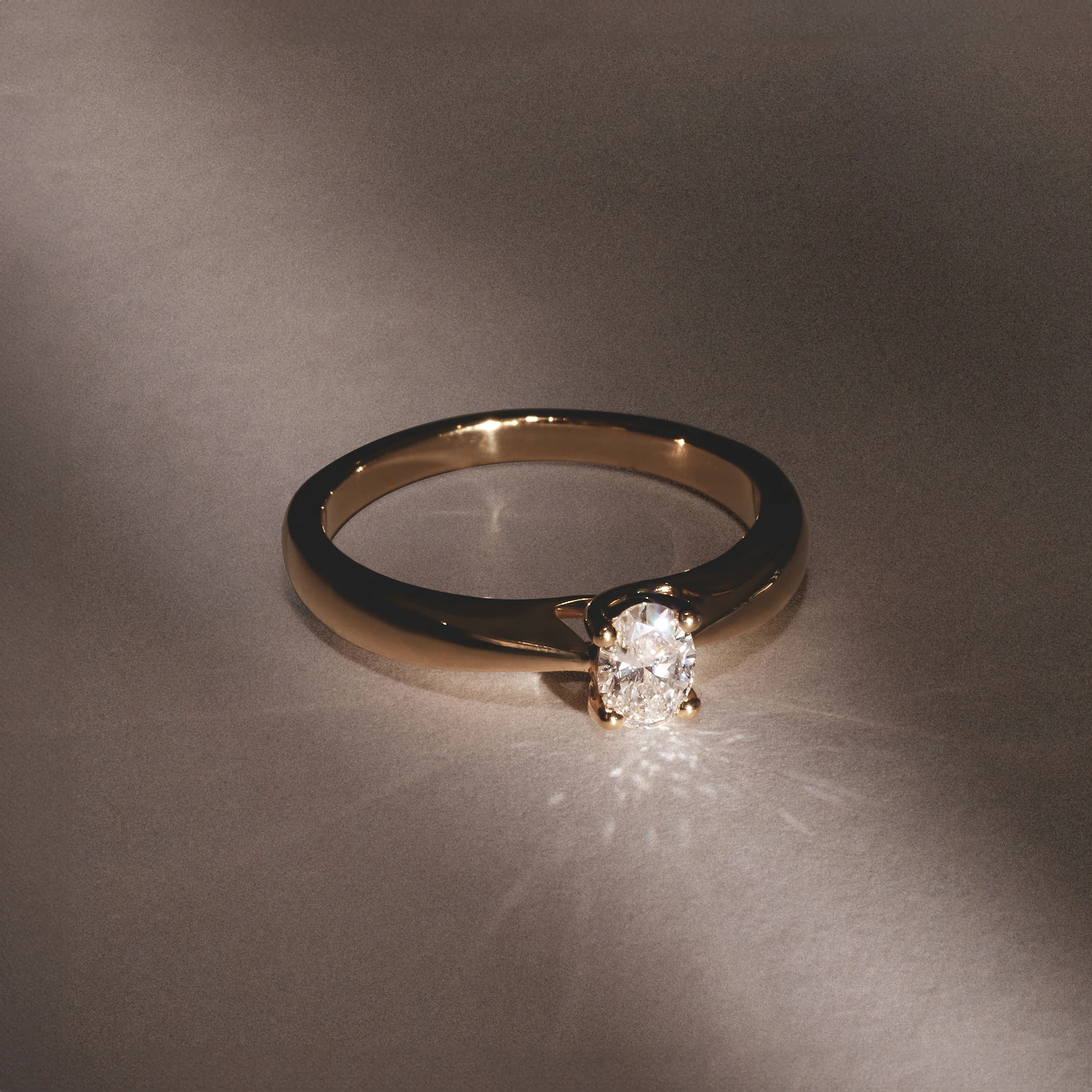 Naomi Oval Cut Lab Diamond Engagement Ring 0.33ct H/SI in 18k Gold Vermeil - Image 8