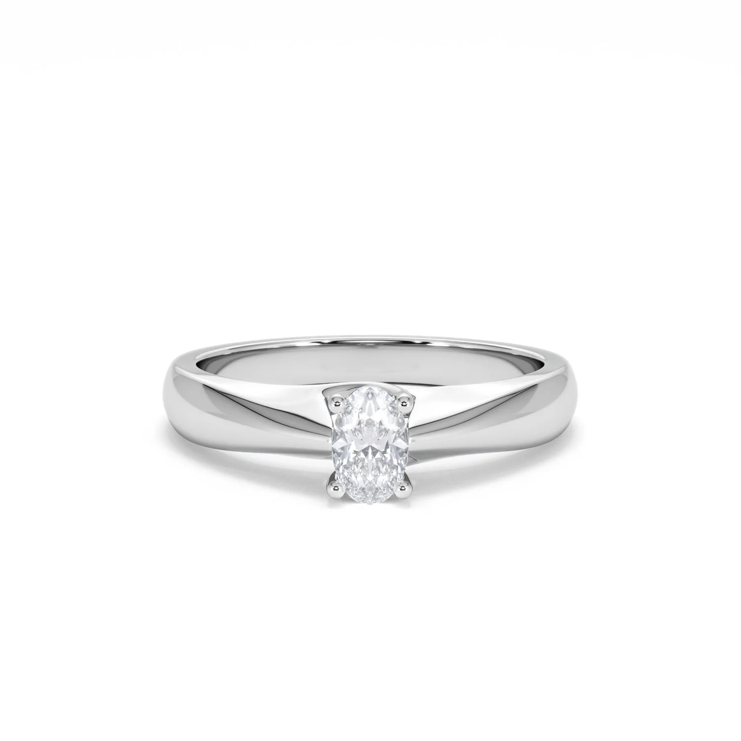 Naomi Oval Cut Lab Diamond Engagement Ring 0.33ct H/SI in 925 Silver - Image 10