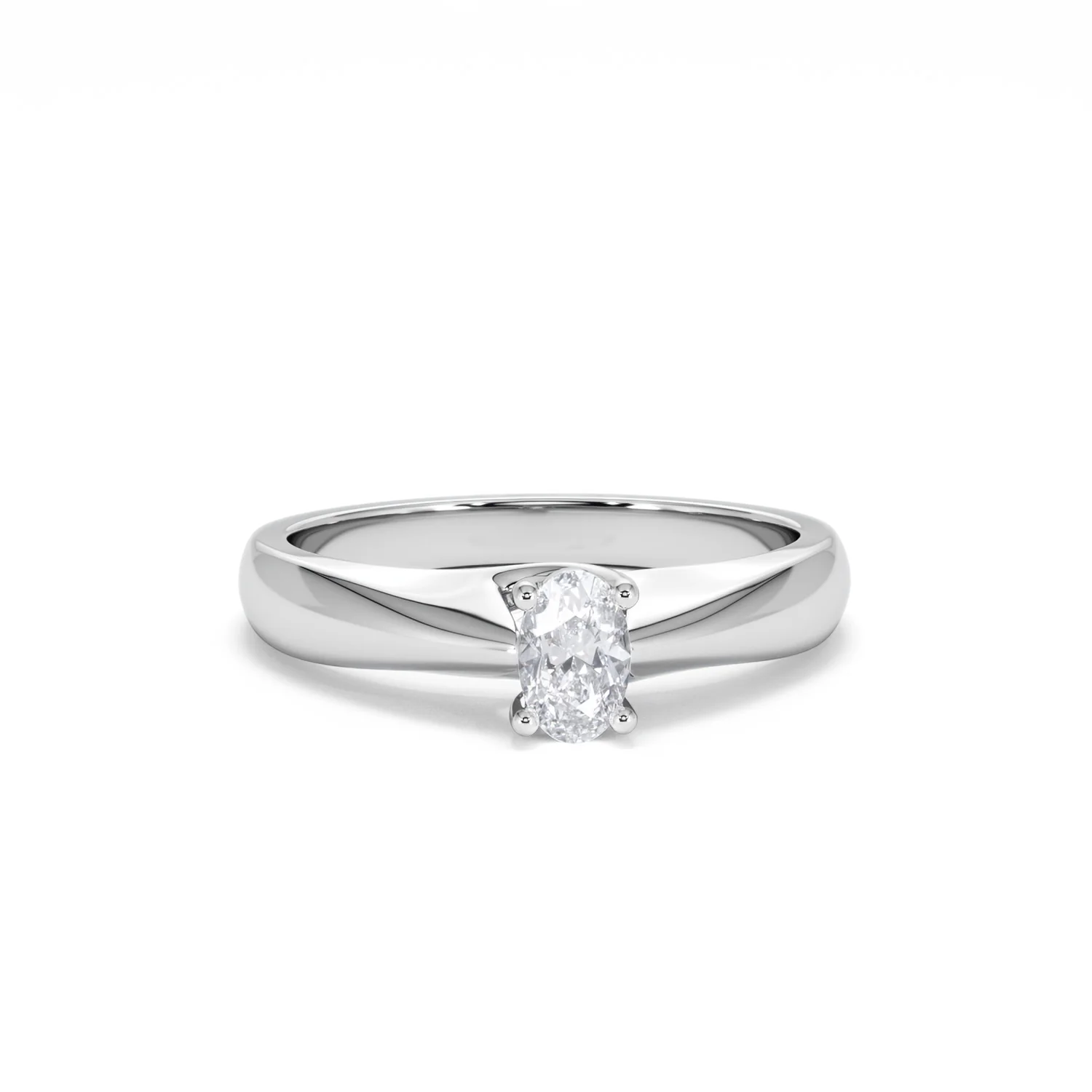 Naomi Oval Cut Lab Diamond Engagement Ring 0.33ct H/SI in 925 Silver - Image 11