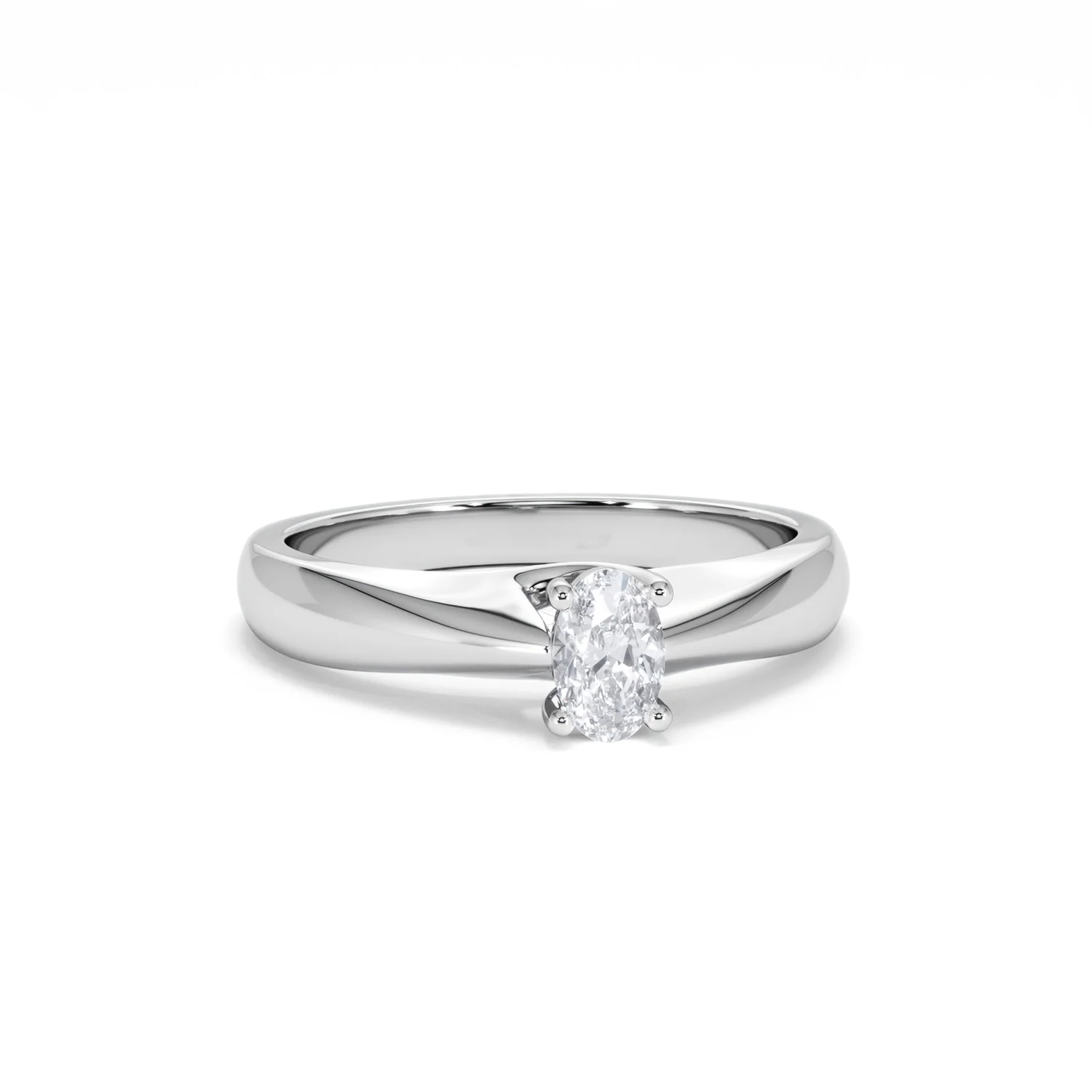 Naomi Oval Cut Lab Diamond Engagement Ring 0.33ct H/SI in 925 Silver - Image 12