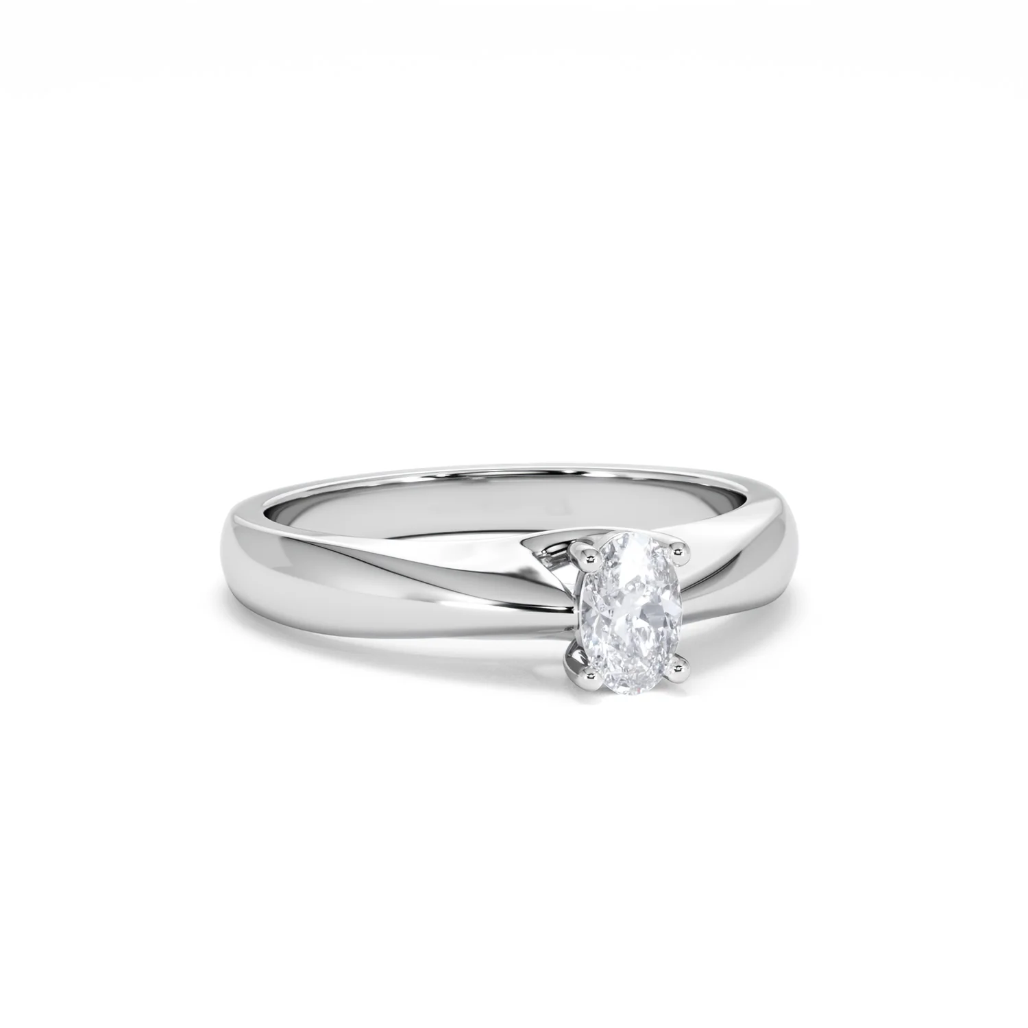 Naomi Oval Cut Lab Diamond Engagement Ring 0.33ct H/SI in 925 Silver - Image 14