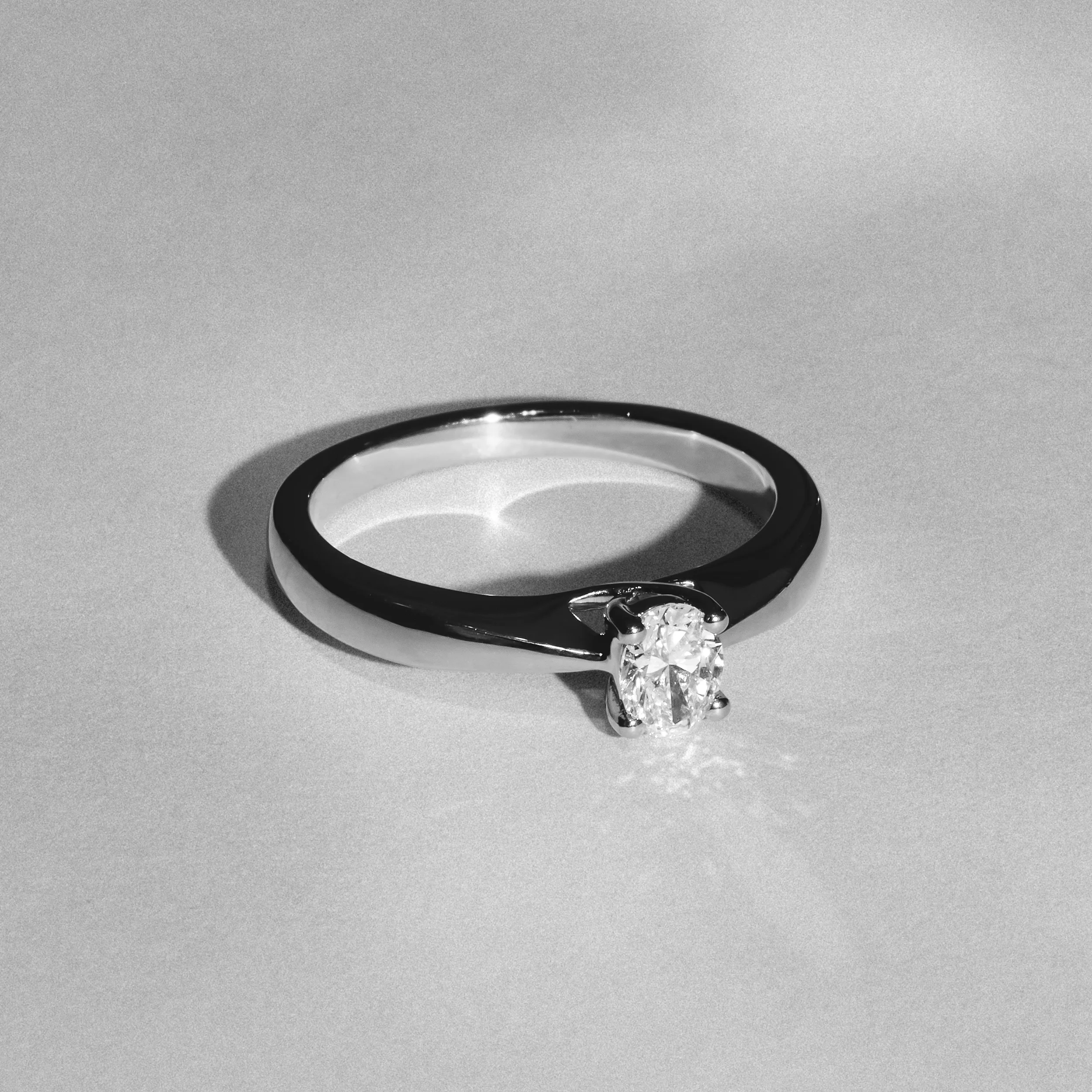 Naomi Oval Cut Lab Diamond Engagement Ring 0.33ct H/SI in 925 Silver - Image 6