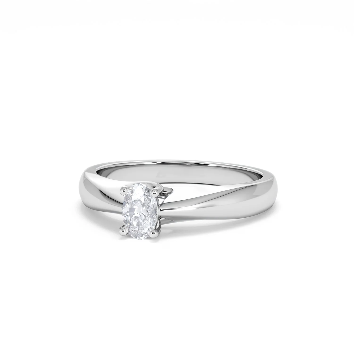 Naomi Oval Cut Lab Diamond Engagement Ring 0.33ct H/SI in 925 Silver - Image 86