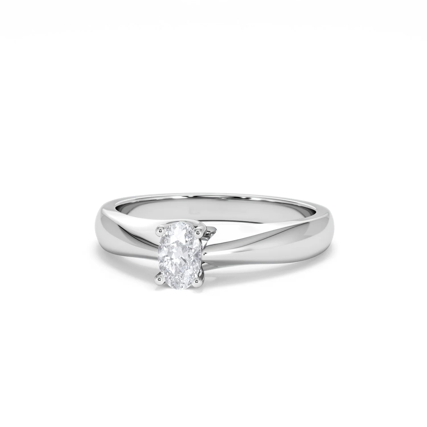 Naomi Oval Cut Lab Diamond Engagement Ring 0.33ct H/SI in 925 Silver - Image 87