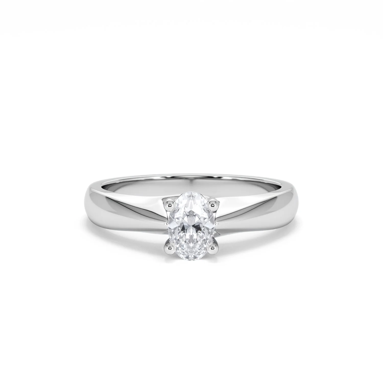 Naomi Oval Cut Lab Diamond Engagement Ring 0.50ct H/SI in 925 Silver - Image 10