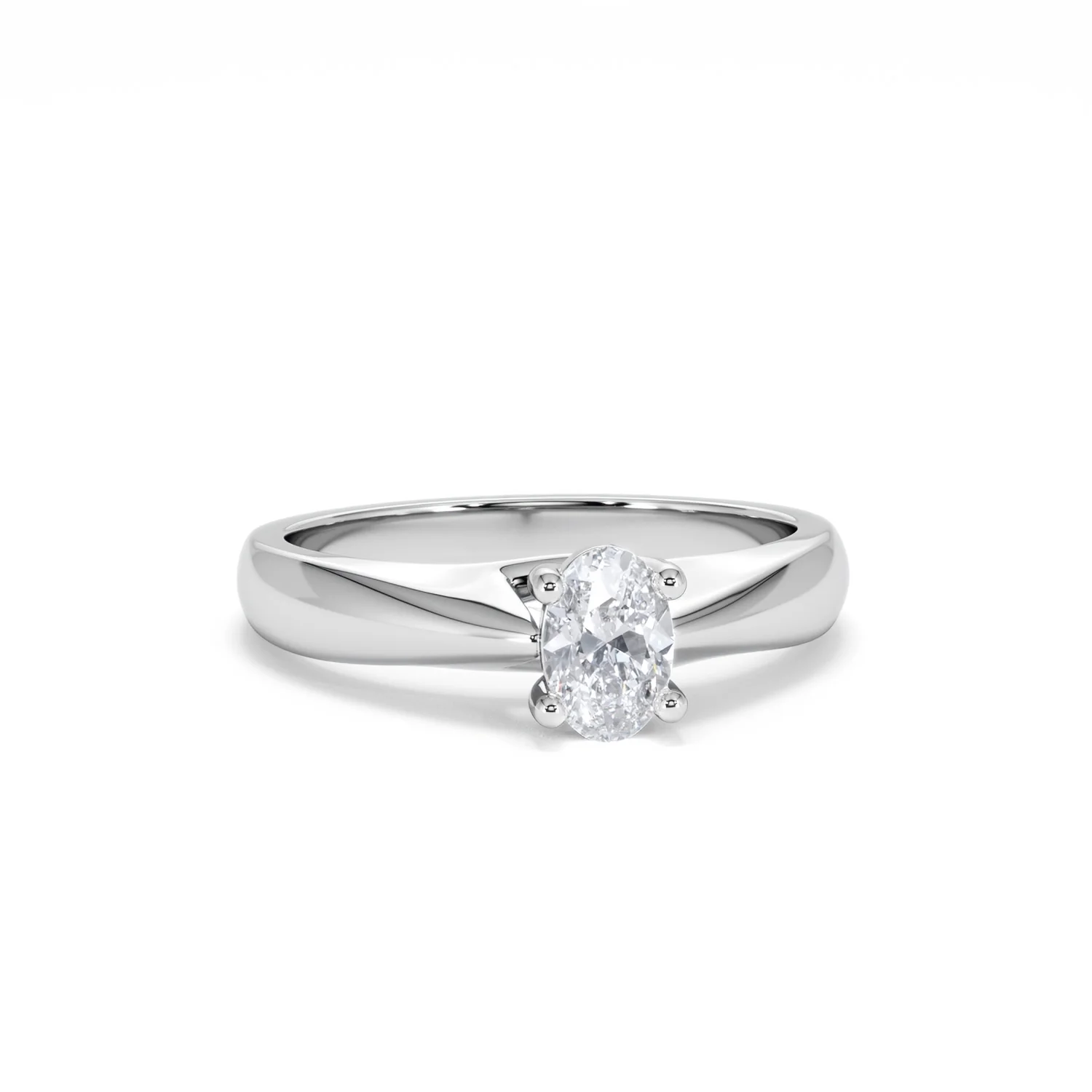 Naomi Oval Cut Lab Diamond Engagement Ring 0.50ct H/SI in 925 Silver - Image 12