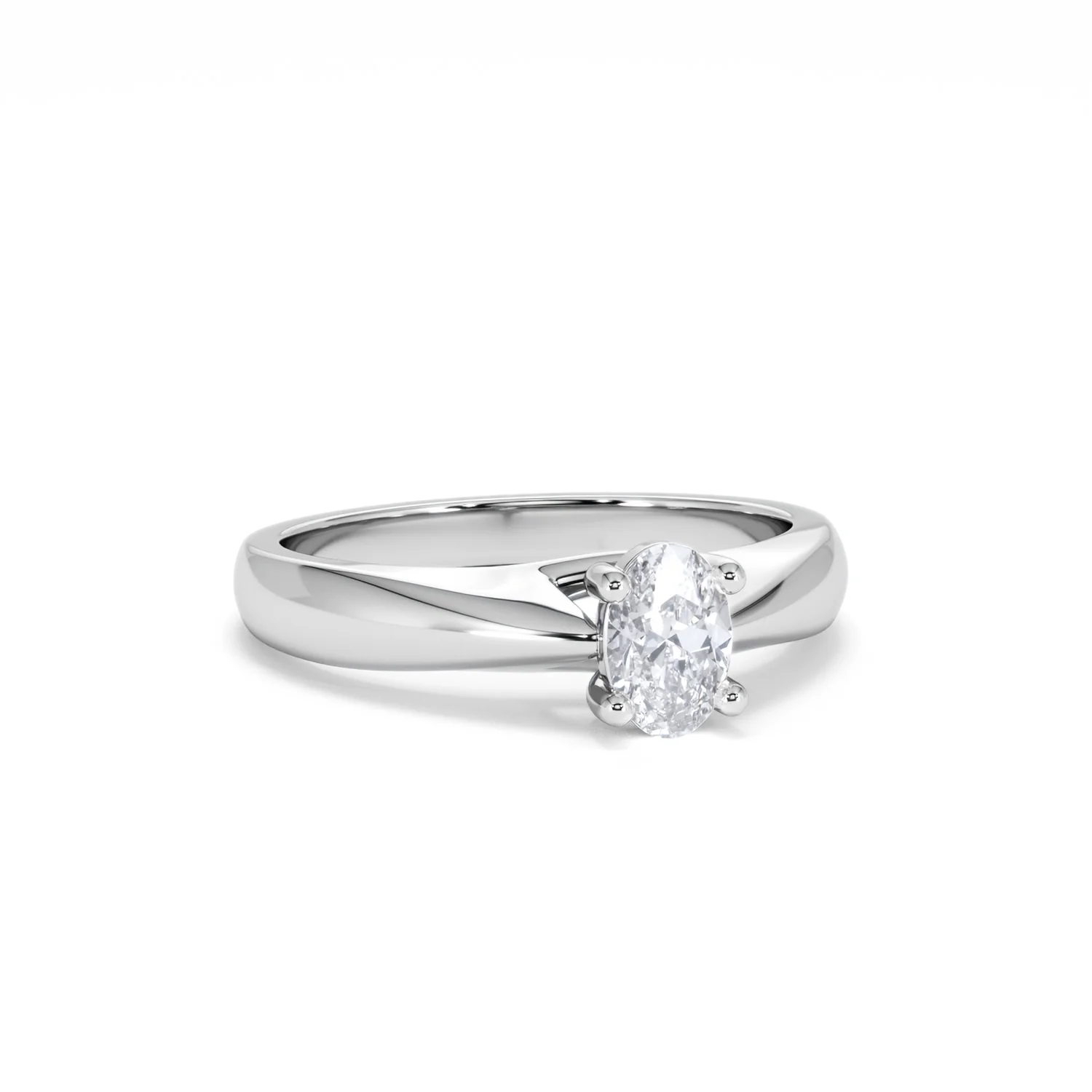 Naomi Oval Cut Lab Diamond Engagement Ring 0.50ct H/SI in 925 Silver - Image 14